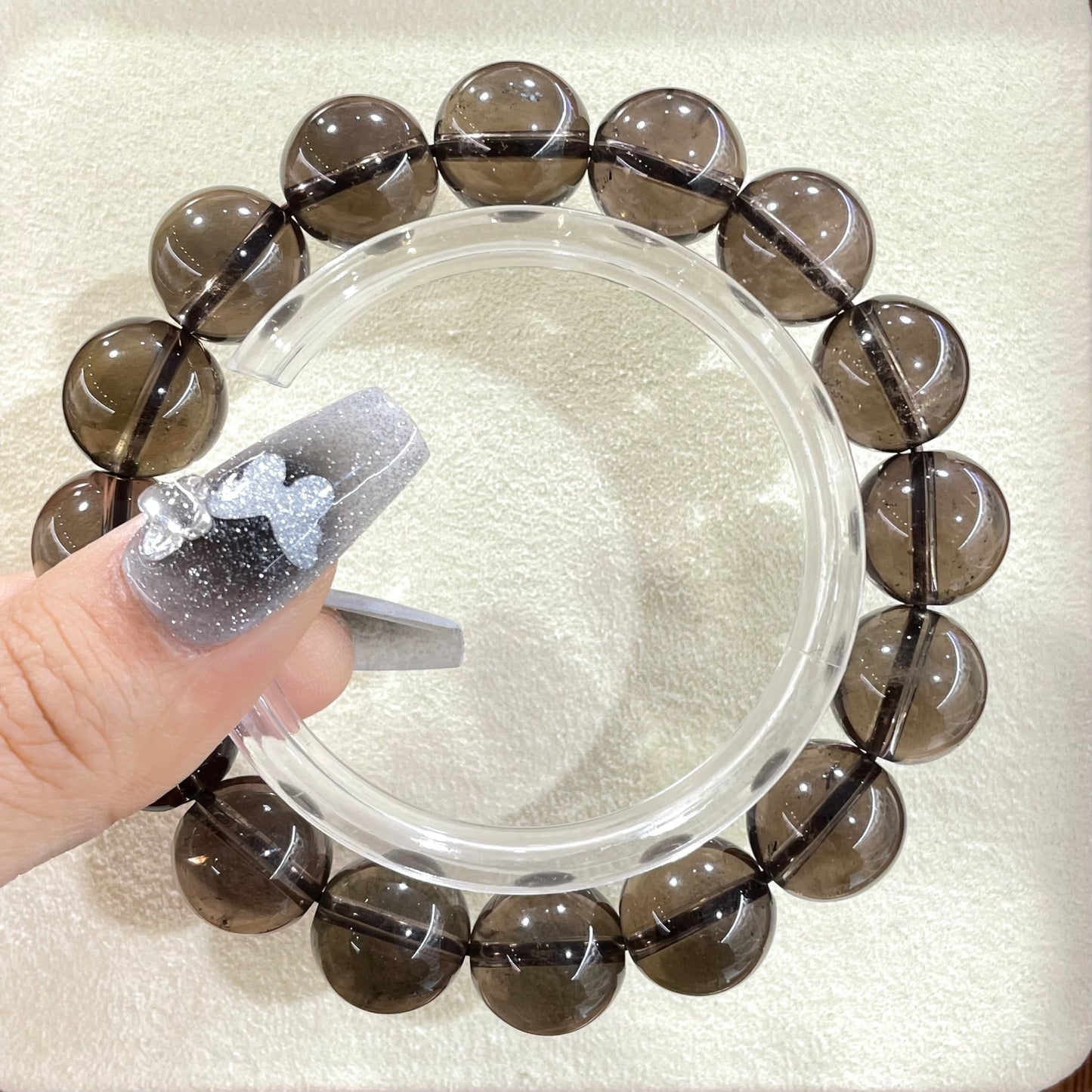 smoky quartz bracelet 14mm