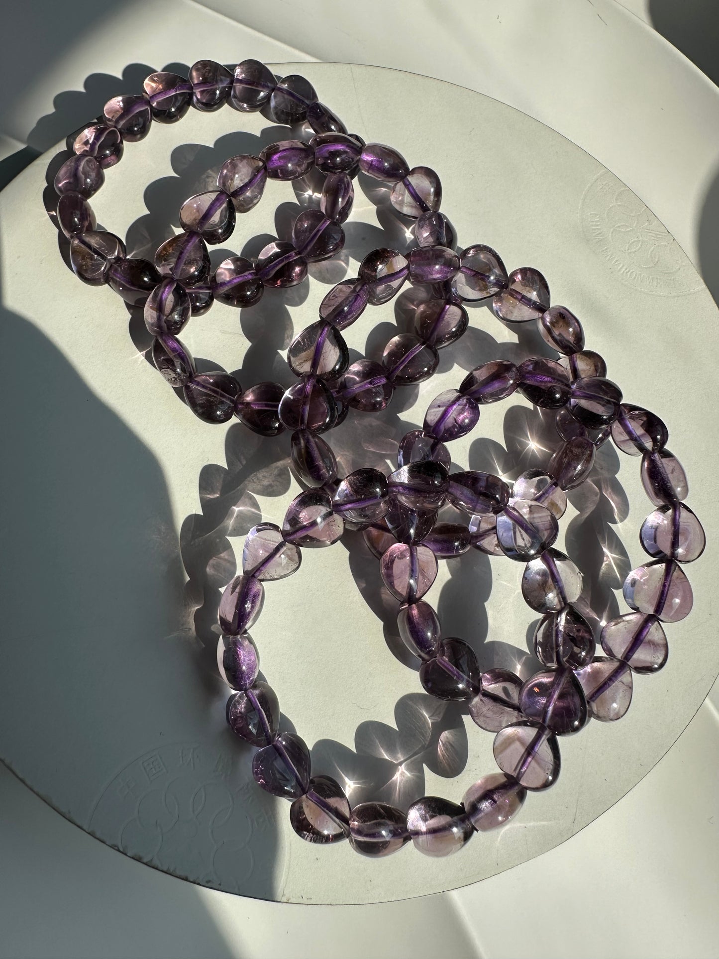 Amethyst heart shape bracelets