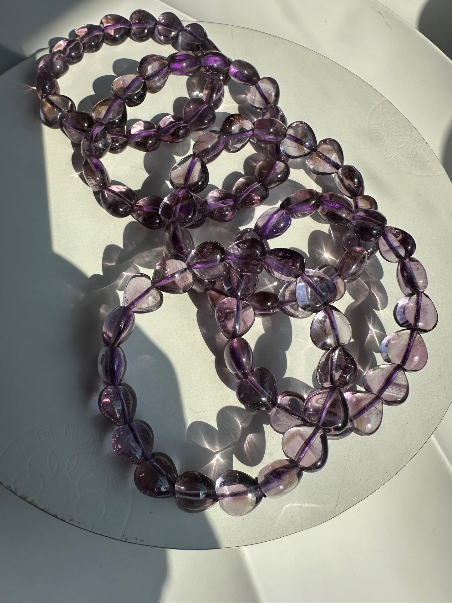 Amethyst heart shape bracelets