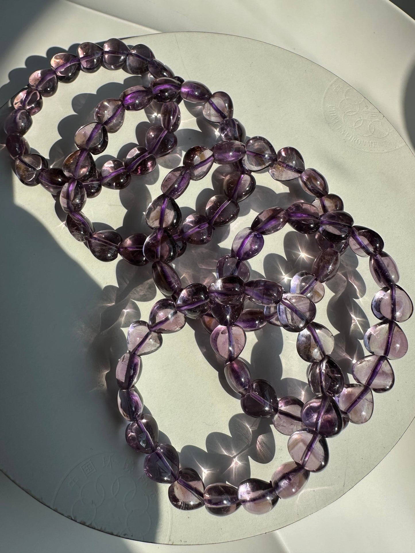 Amethyst heart shape bracelets