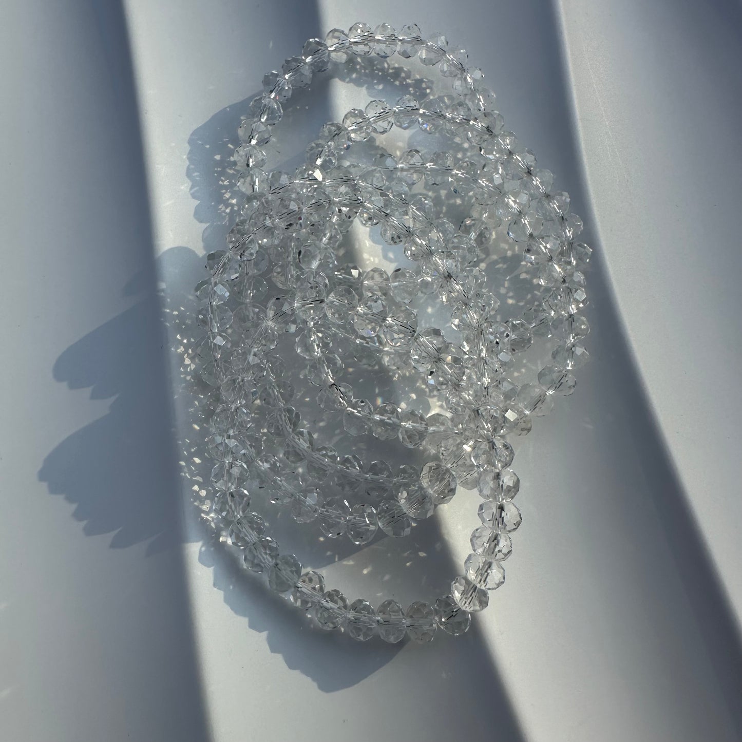 Faceted clear quartz bracelets