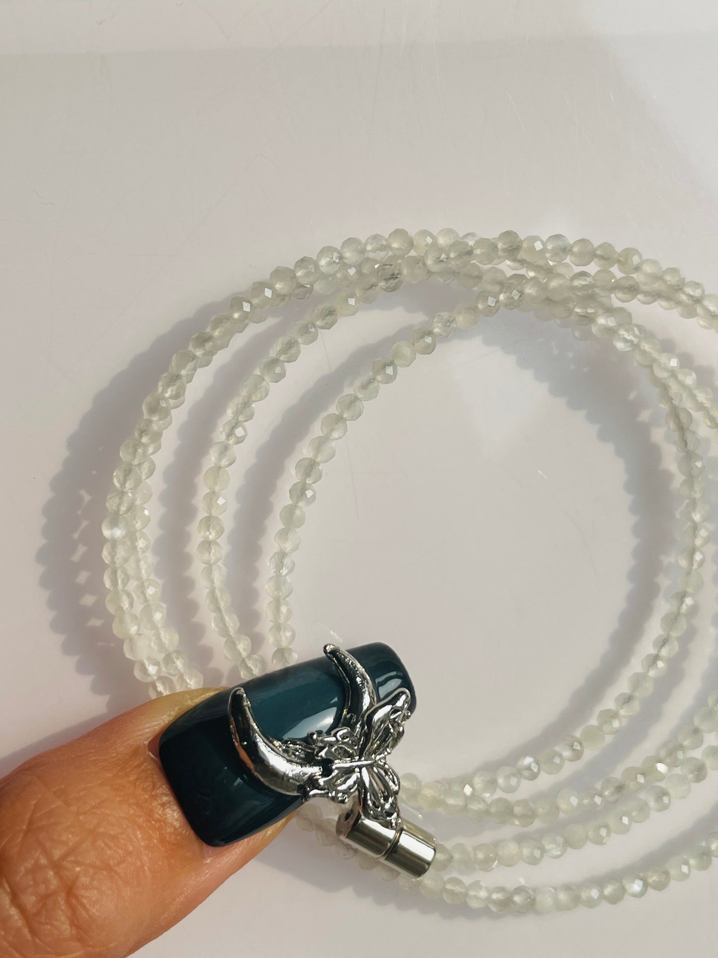 4 wraps white moonstone magnetic bracelet