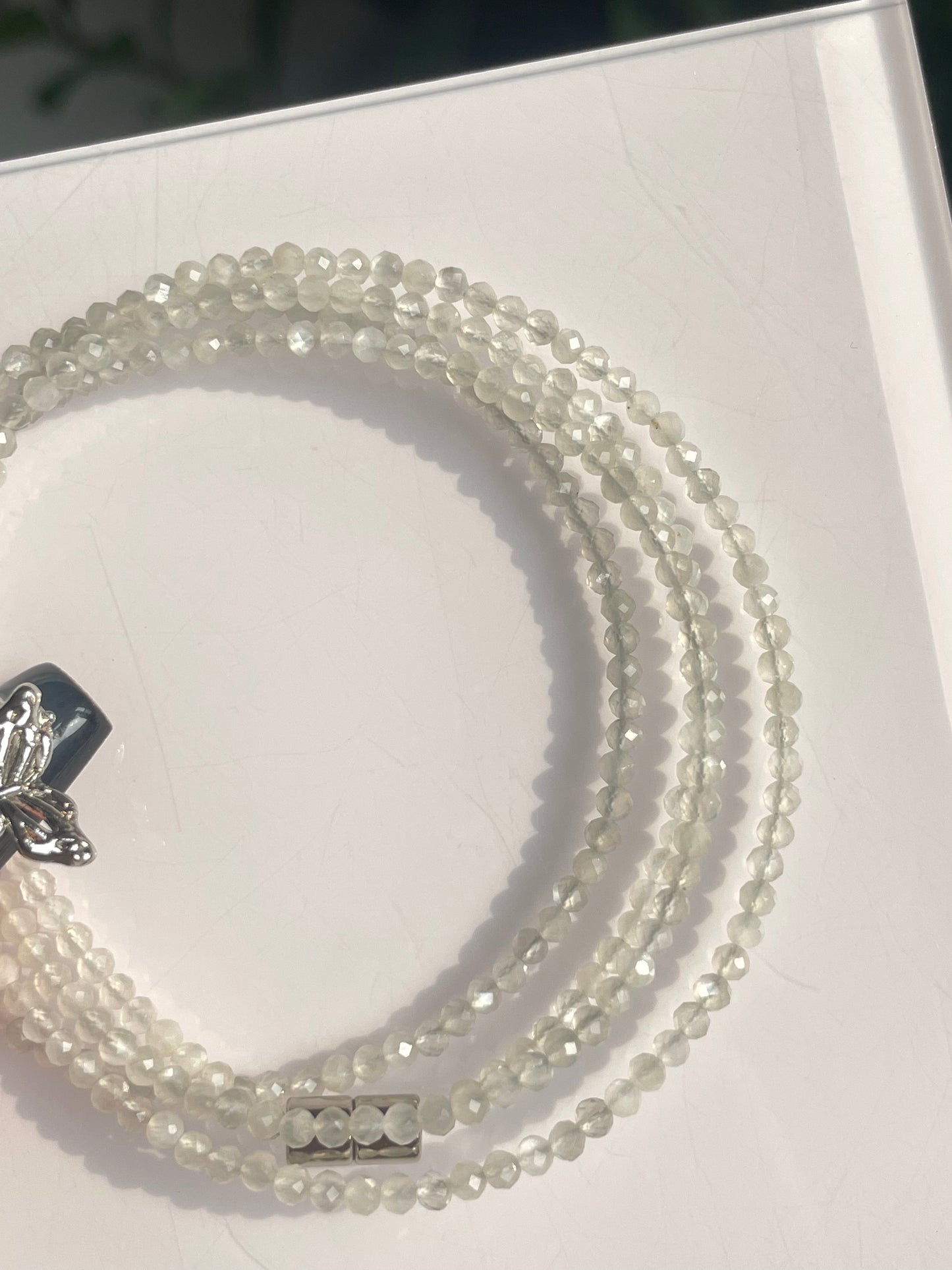 4 wraps white moonstone magnetic bracelet