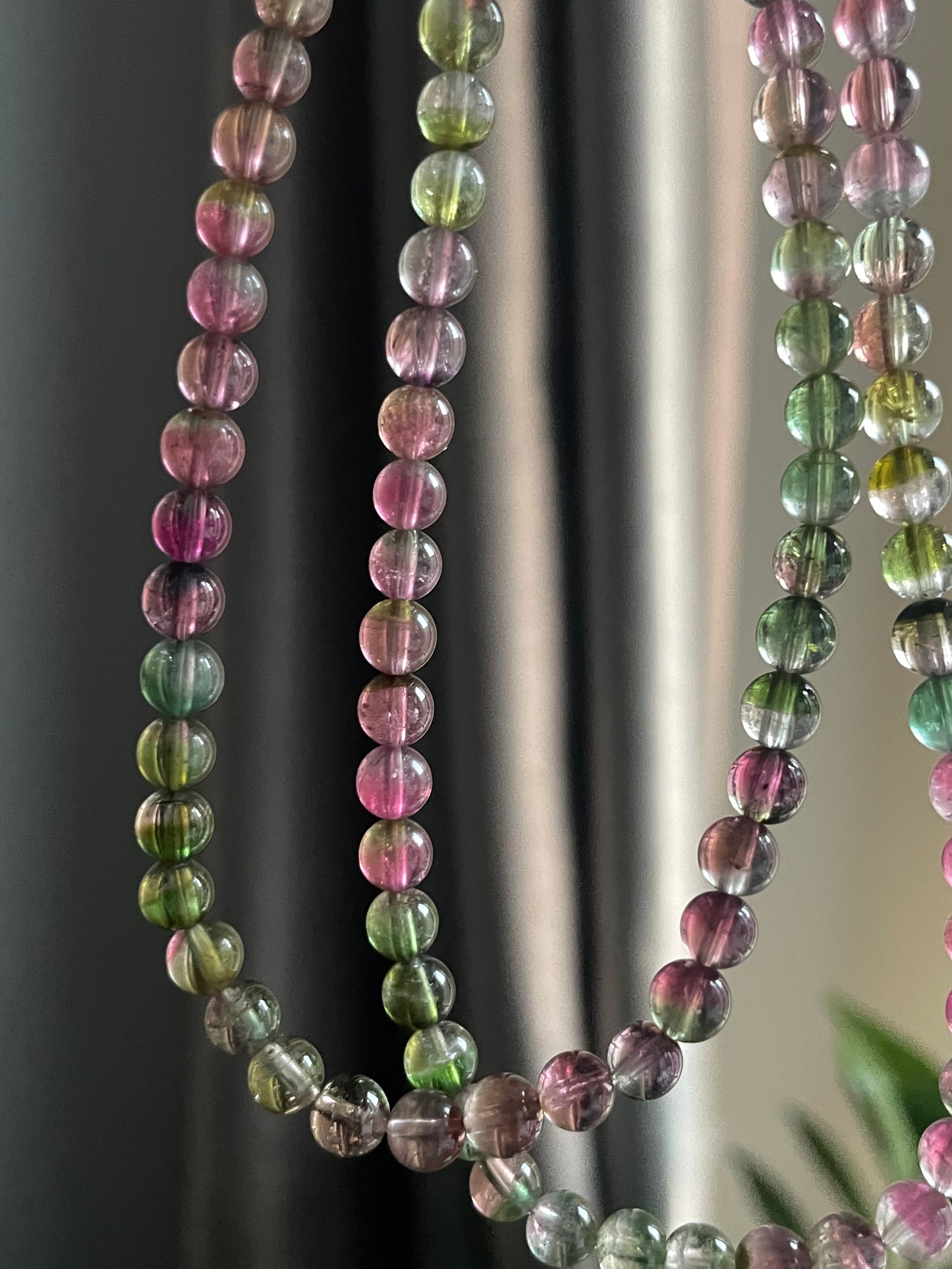 watermelon tourmaline 3 wraps bracelet 5.6-5.8mm
