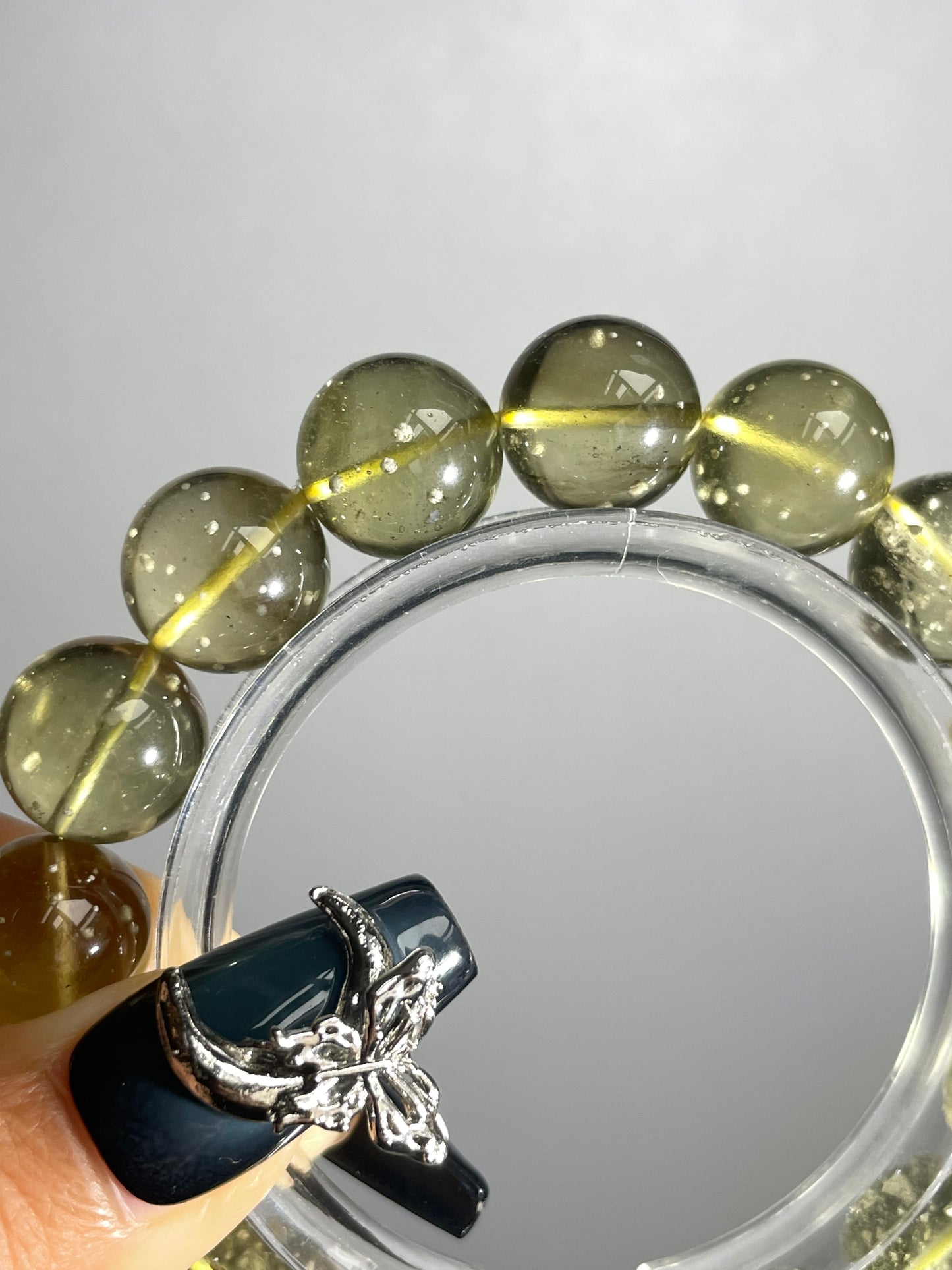 rare natural Libyan Desert Glass bracelet 12.9mm