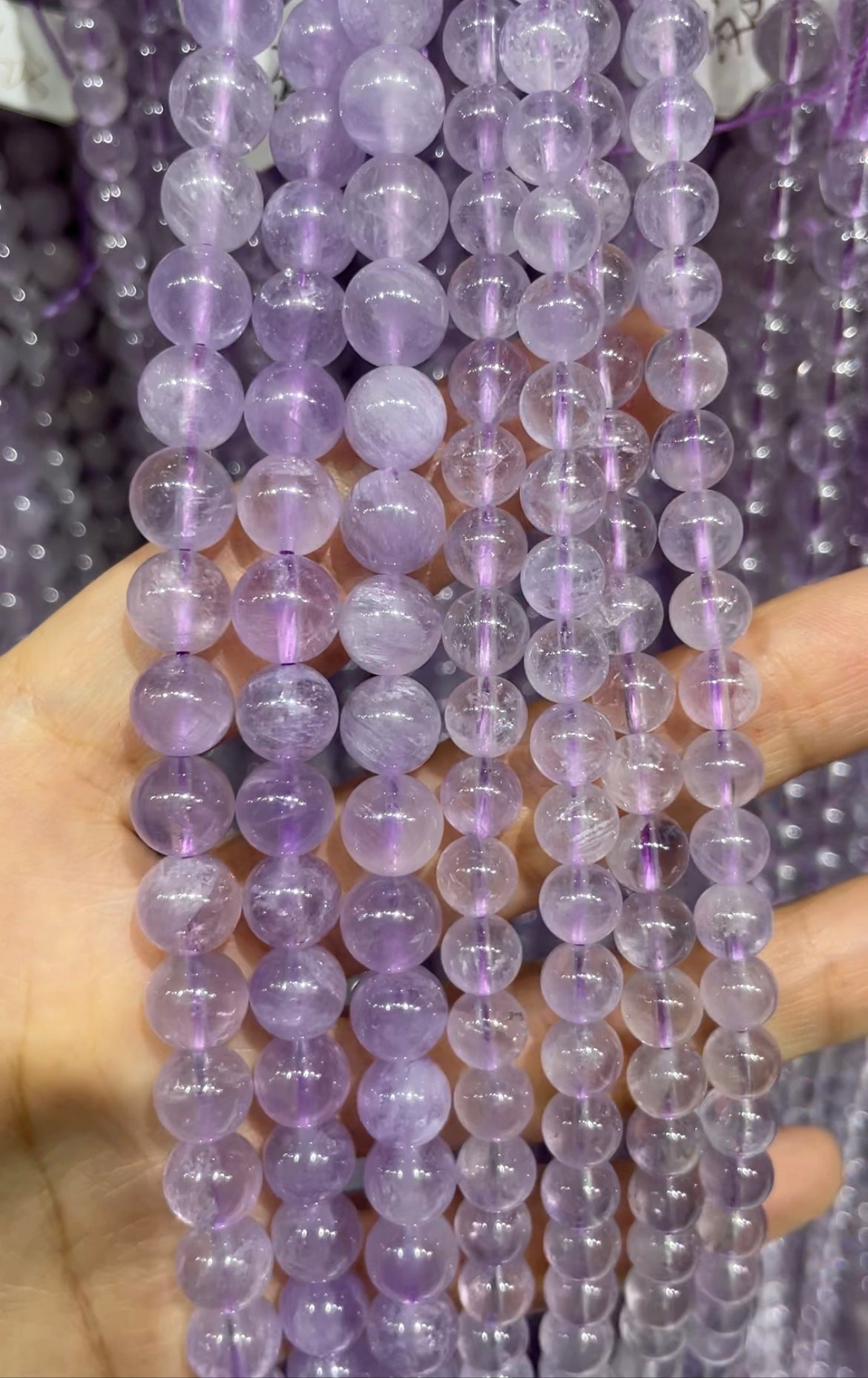 natural lavender amethyst strand