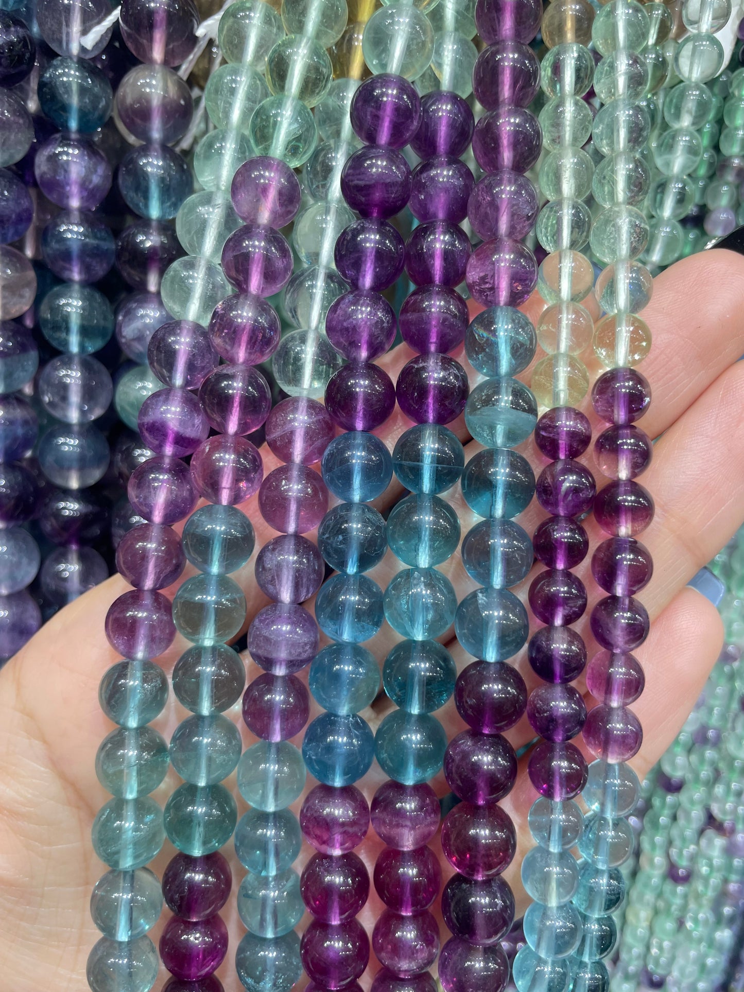 colorful fluorite strand