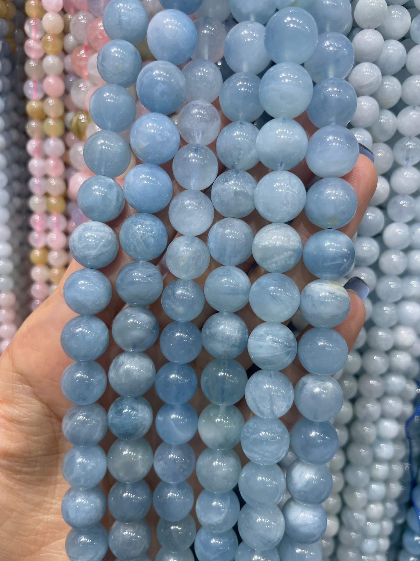 natural aquamarine strand