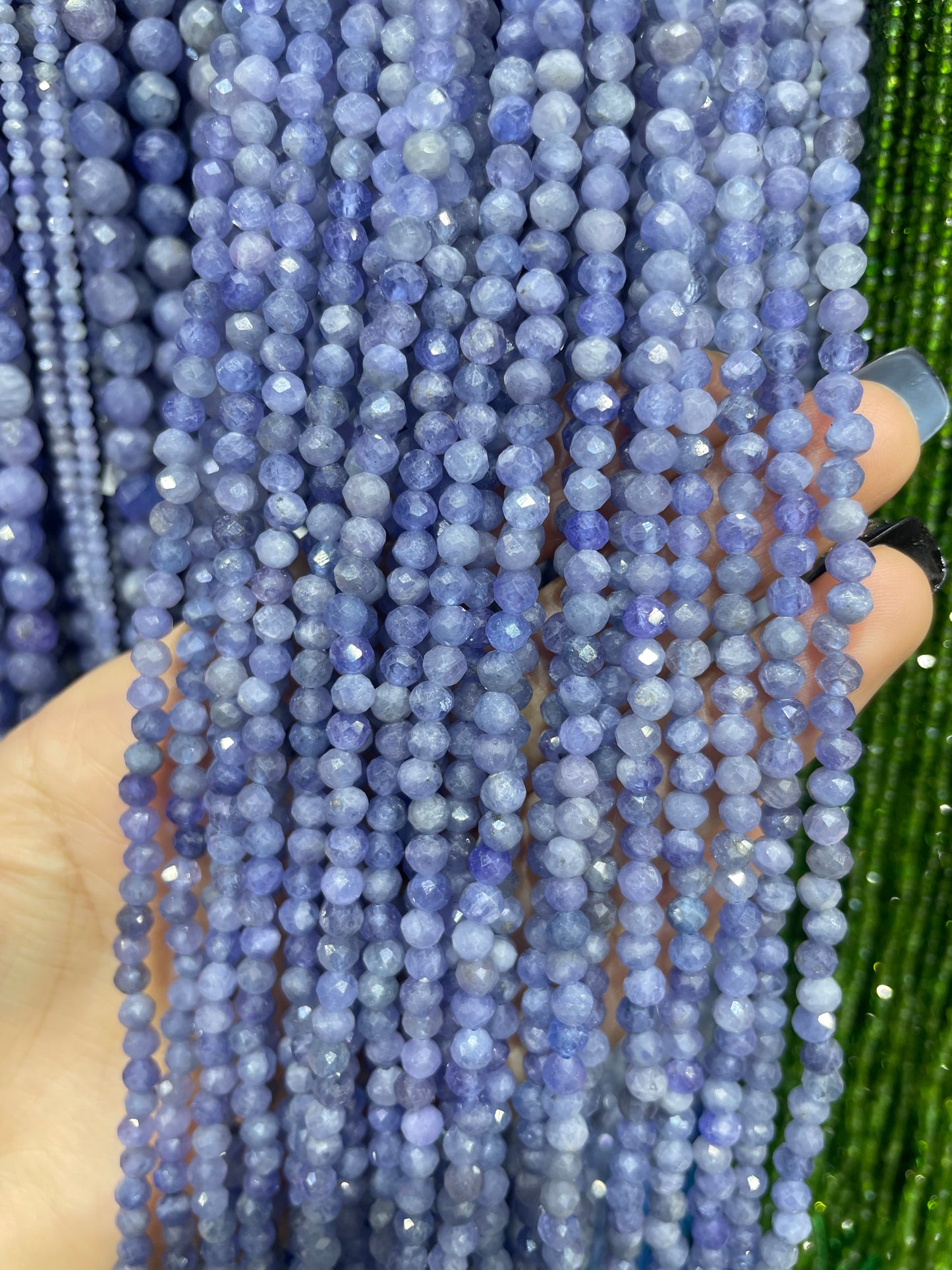 high quality faceted tanzanite strand