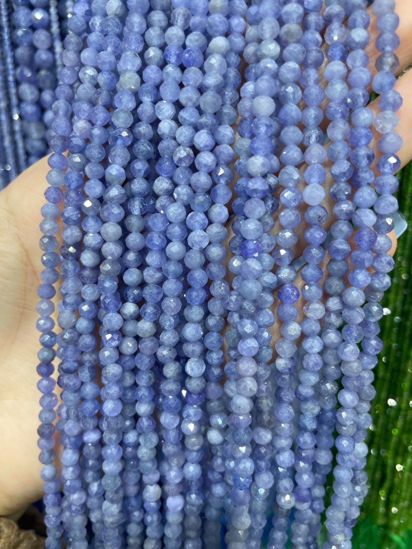 high quality faceted tanzanite strand
