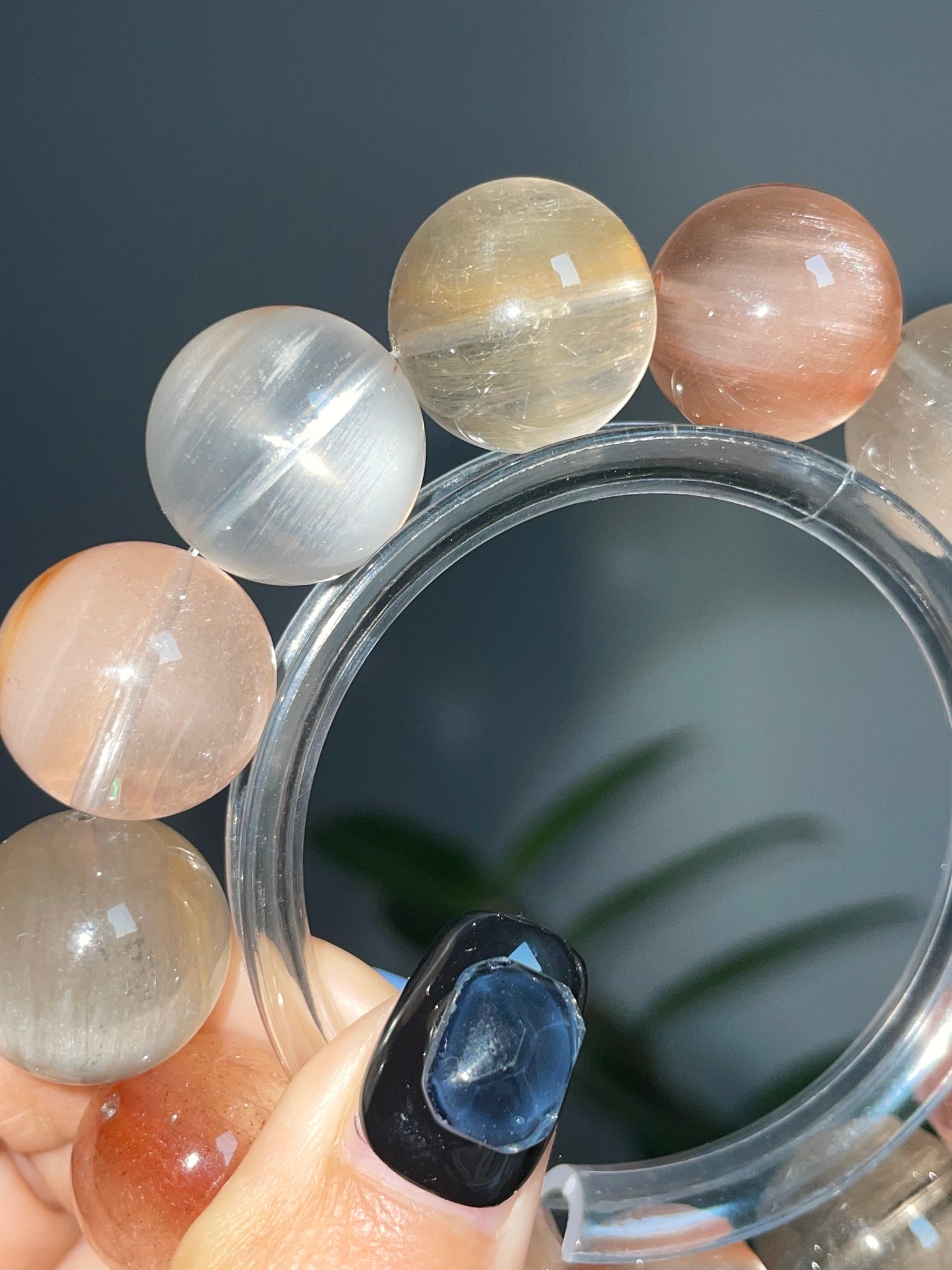 big baby multiple color amphibole bracelet 17.2-17.8mm