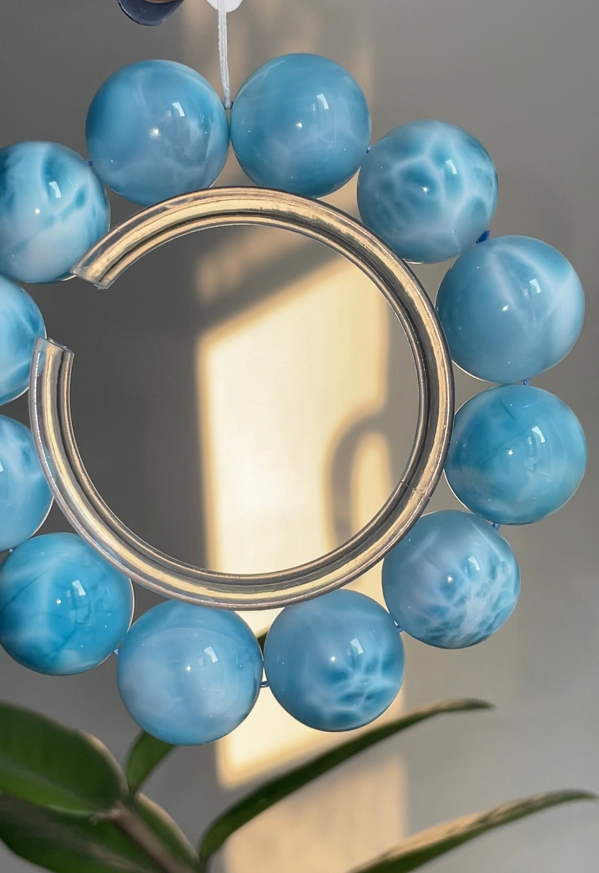 natural larimar big baby bracelet 19.5mm