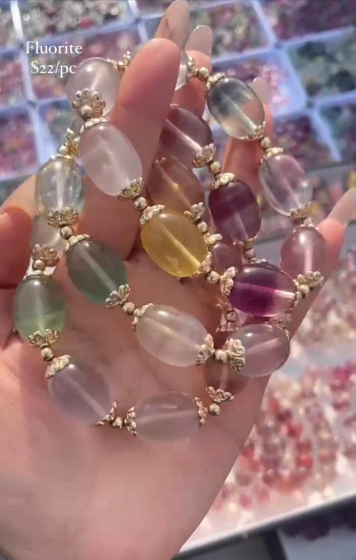 diy barrel fluorite bracelet