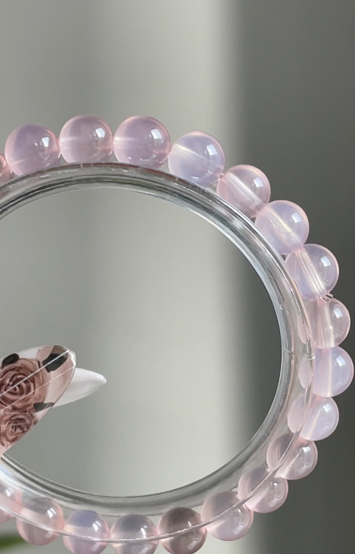 natural jelly rose quartz bracelet 7.3mm