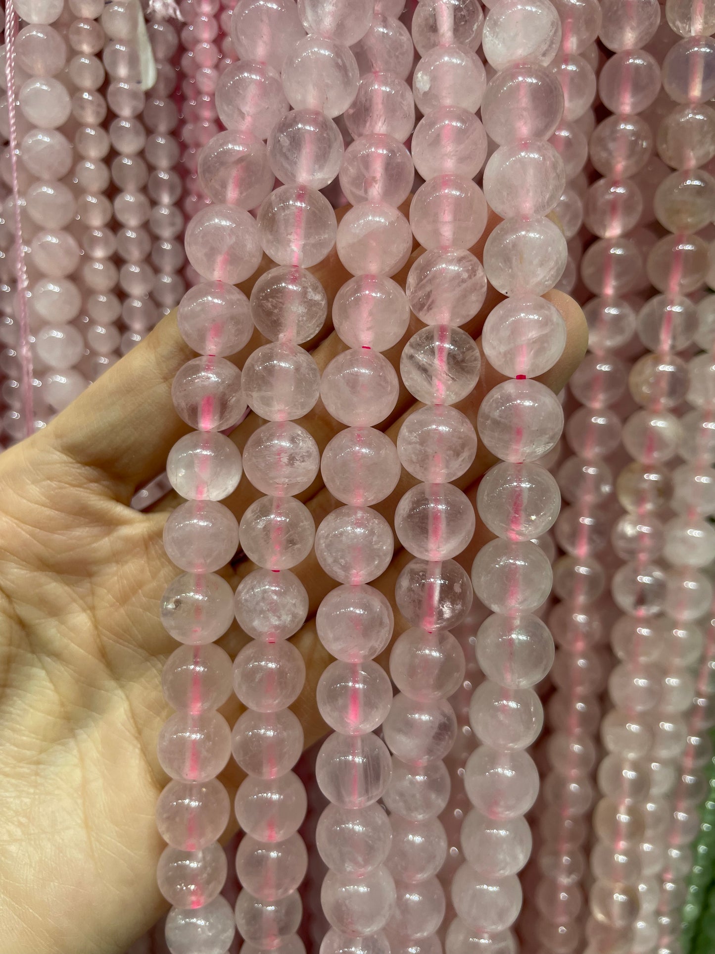 rose quartz strand 10mm
