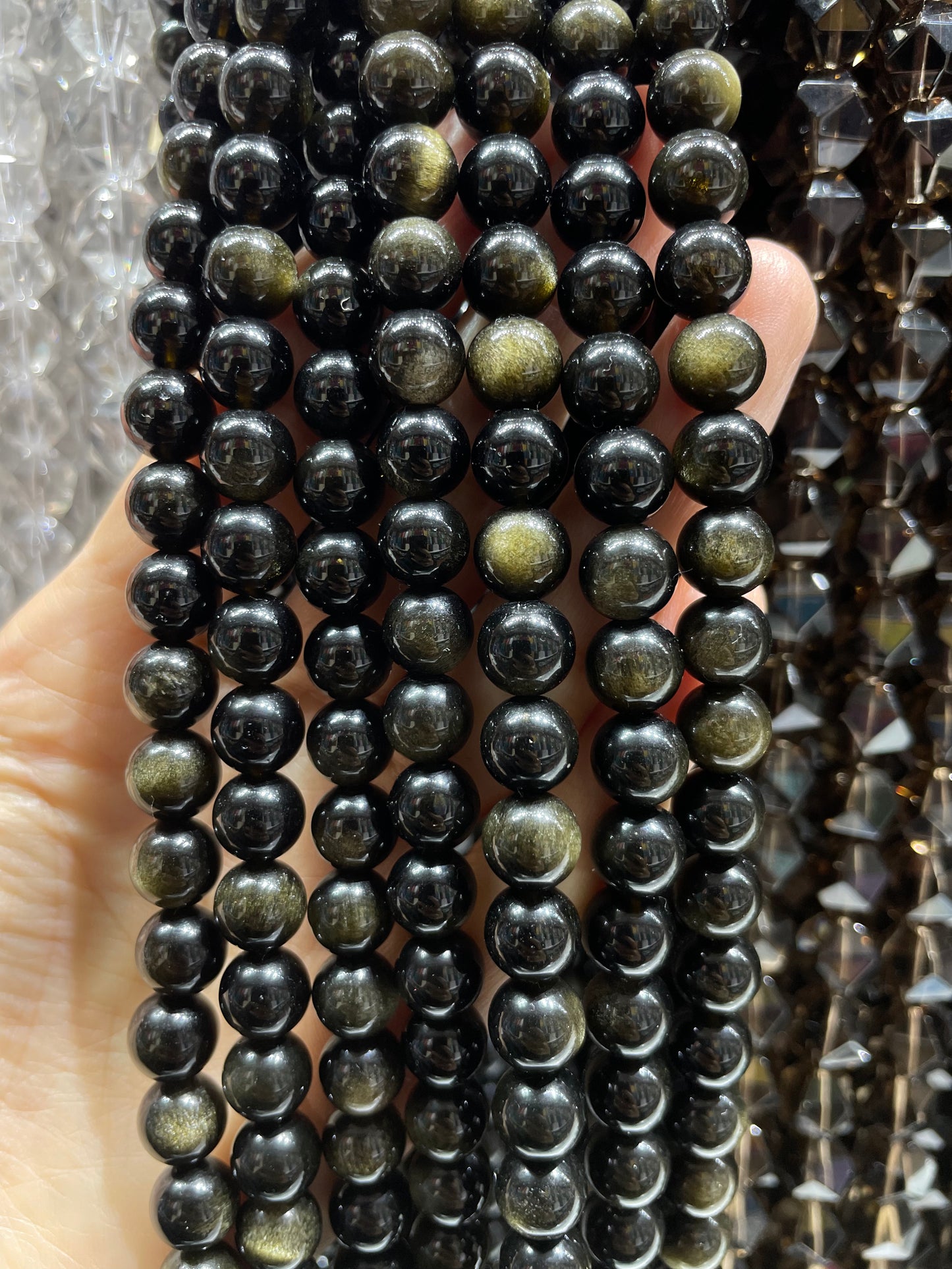 double flash golden obsidian strand