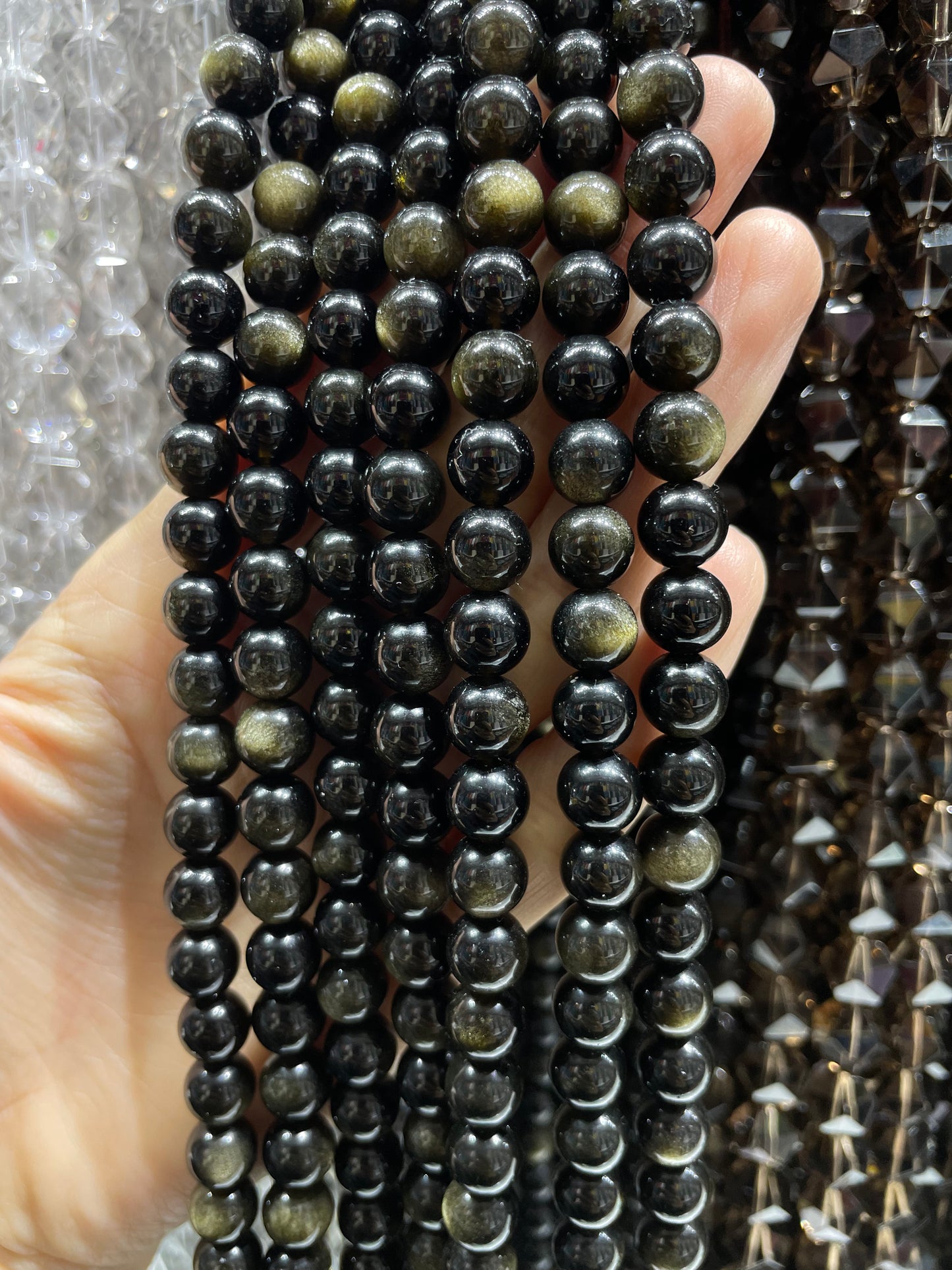 double flash golden obsidian strand