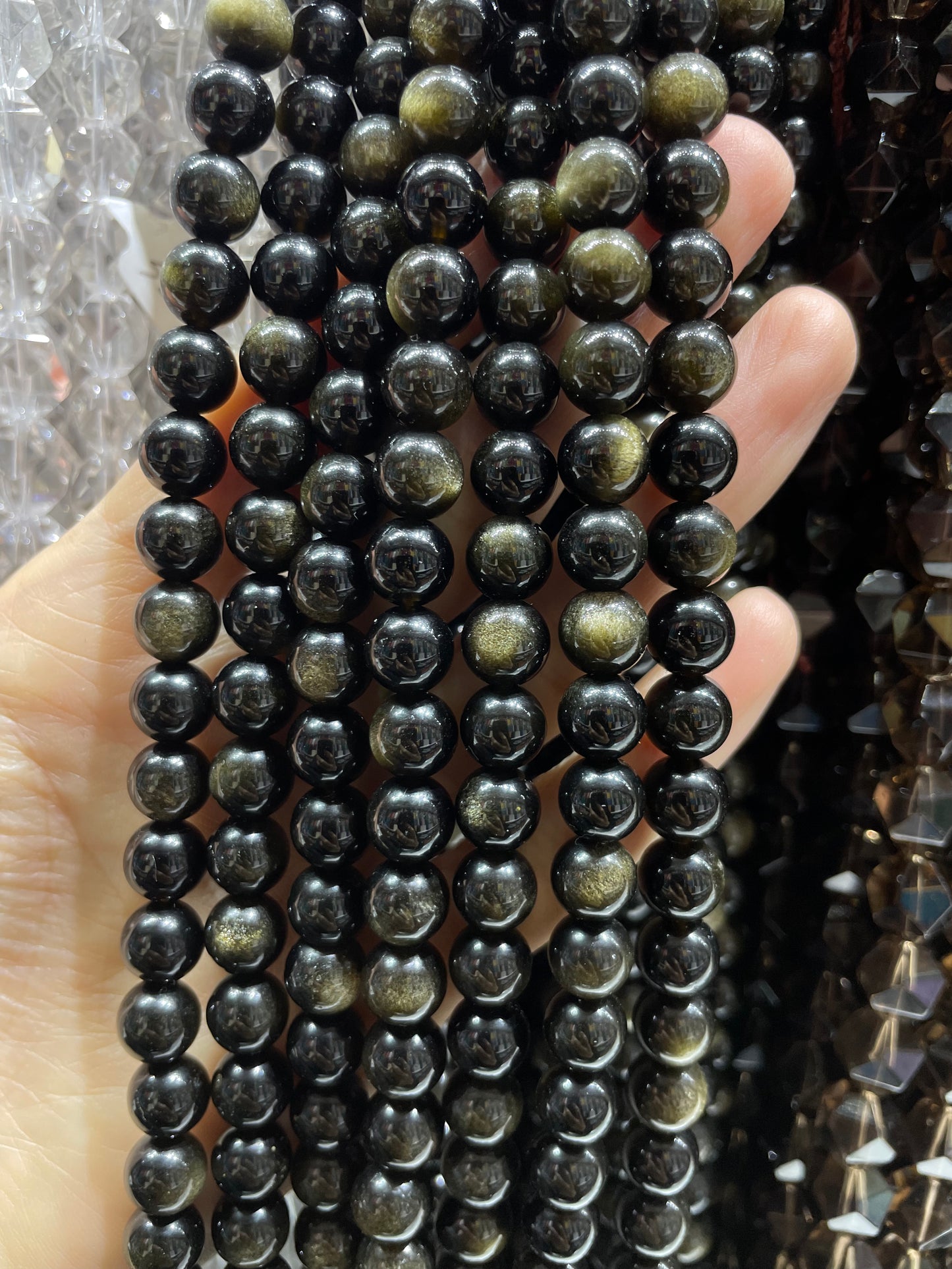 double flash golden obsidian strand