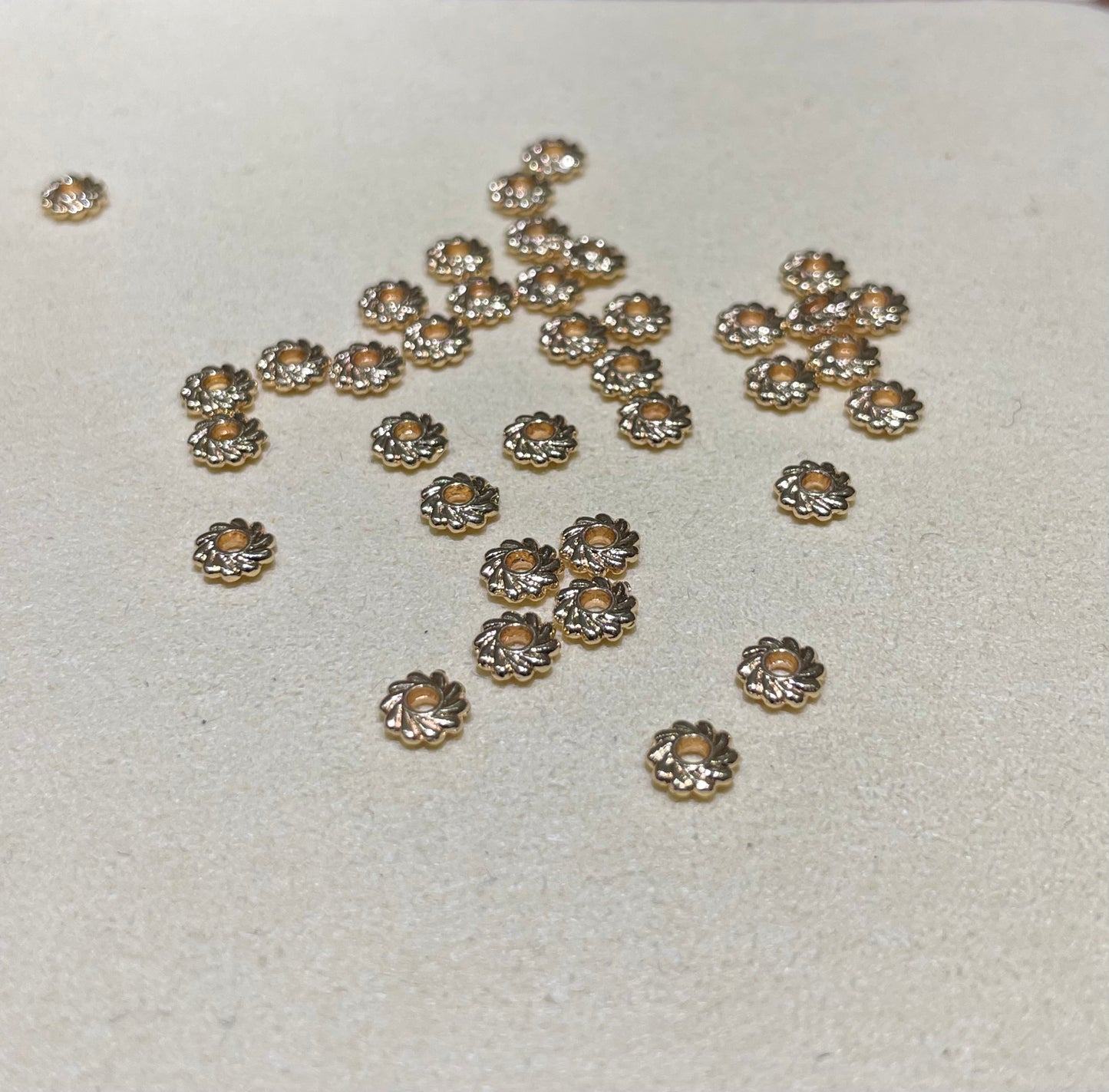 14k gold plated light gold color alloy spacer 100pcs/bag