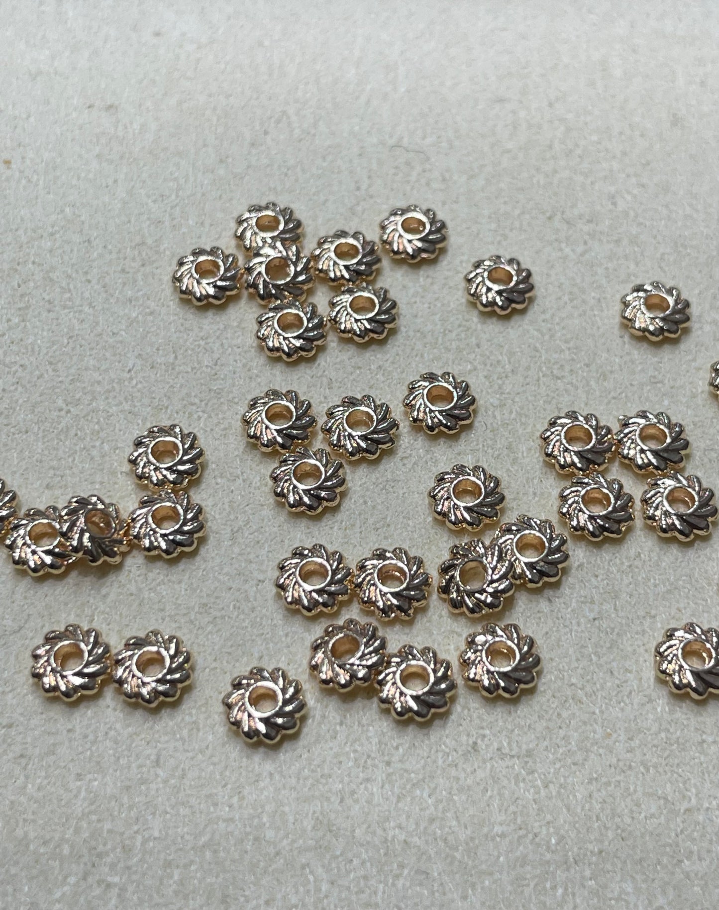 14k gold plated light gold color alloy spacer 100pcs/bag