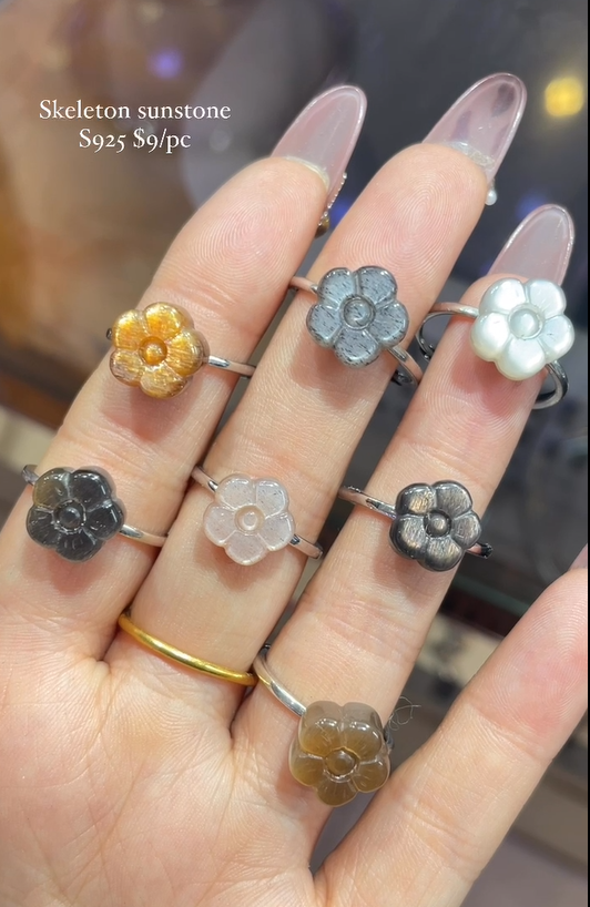skeleton sunstone s925 ring
