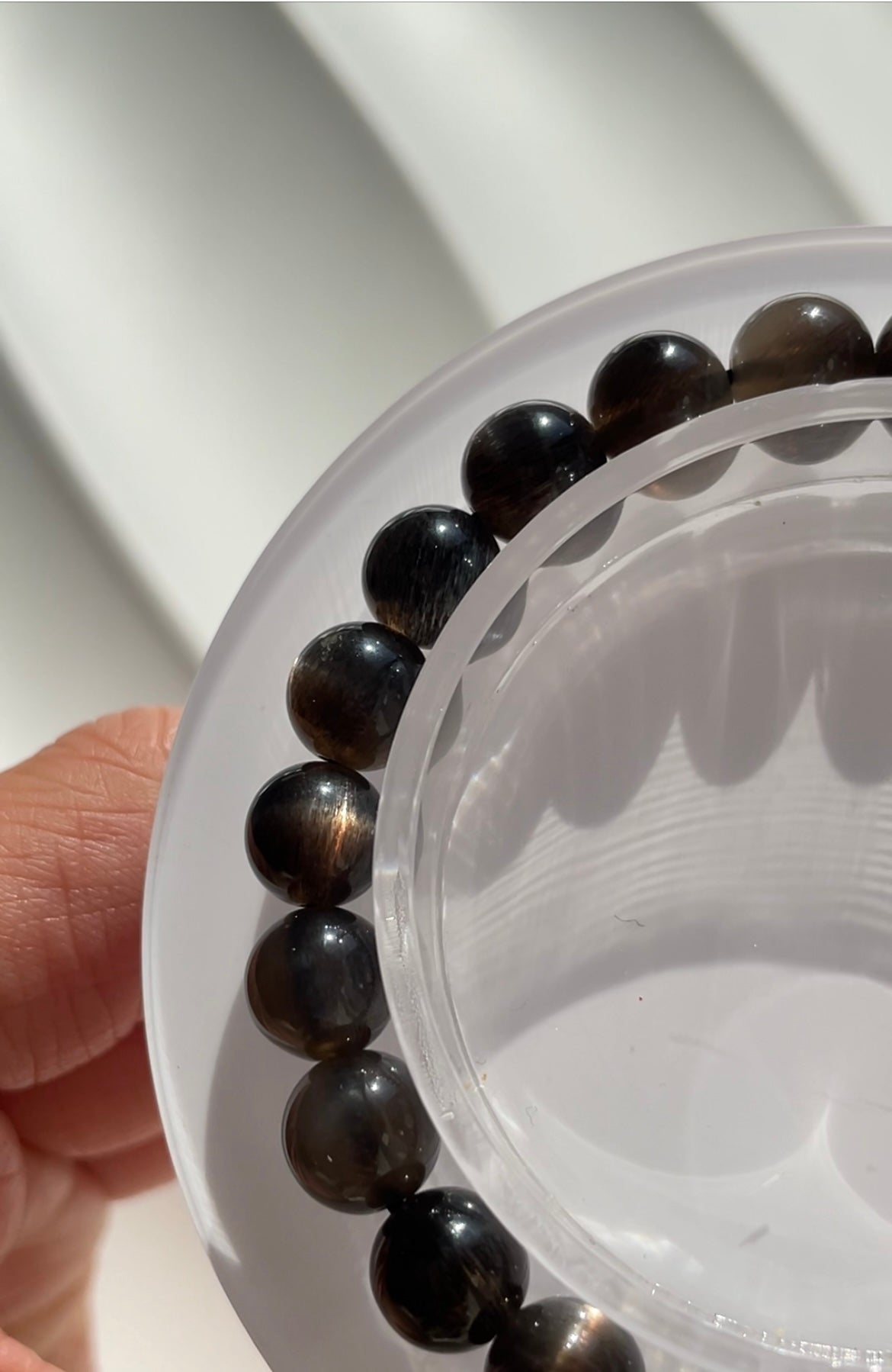 skeleton sunstone bracelet 8mm