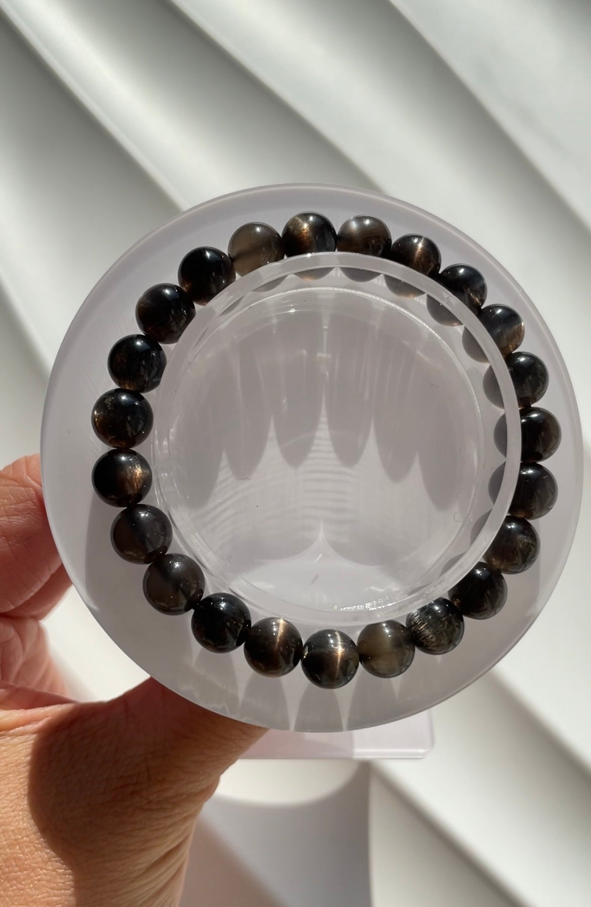 skeleton sunstone bracelet 8mm