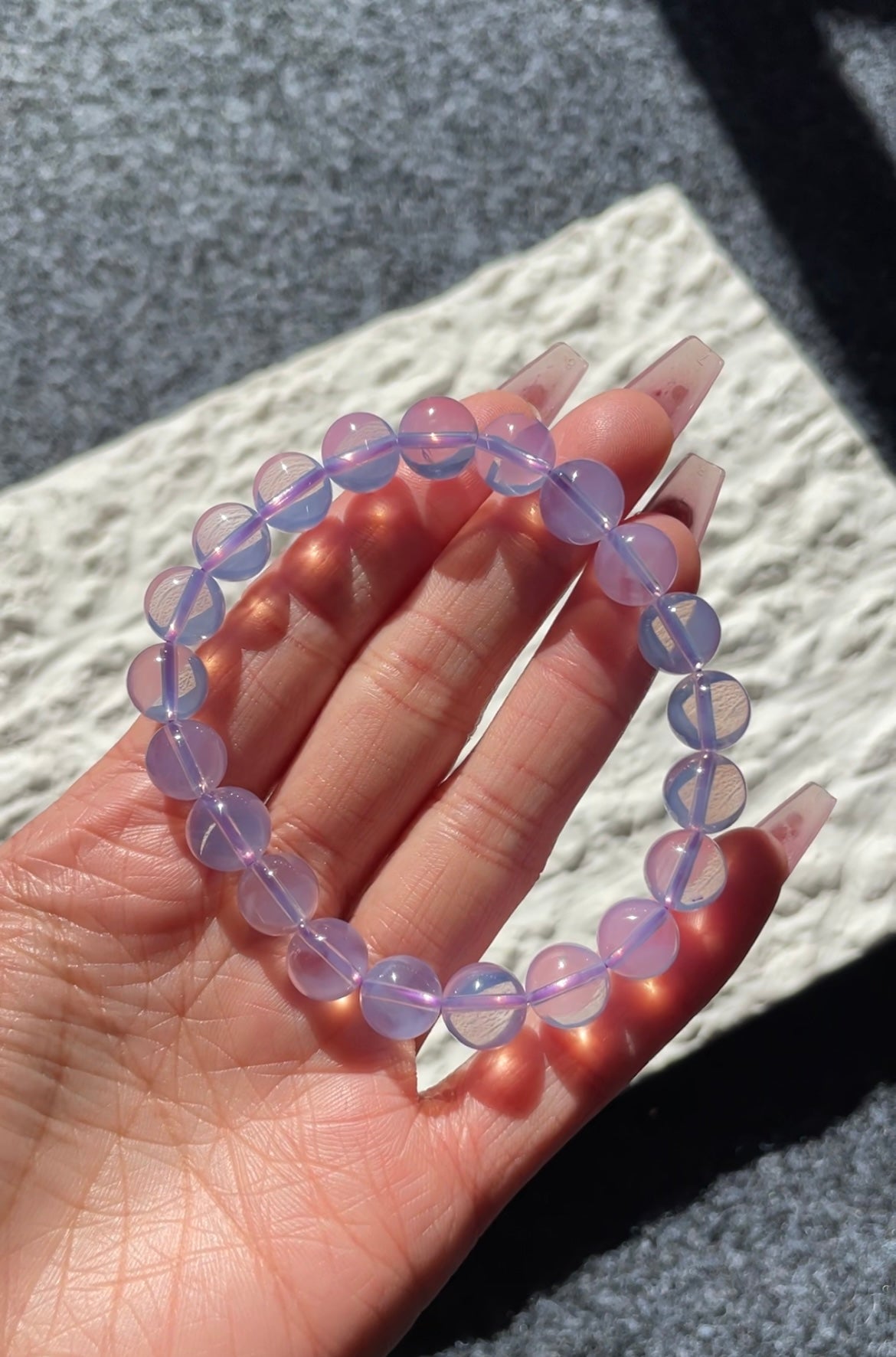 lavender moon quartz bracelet 9mm