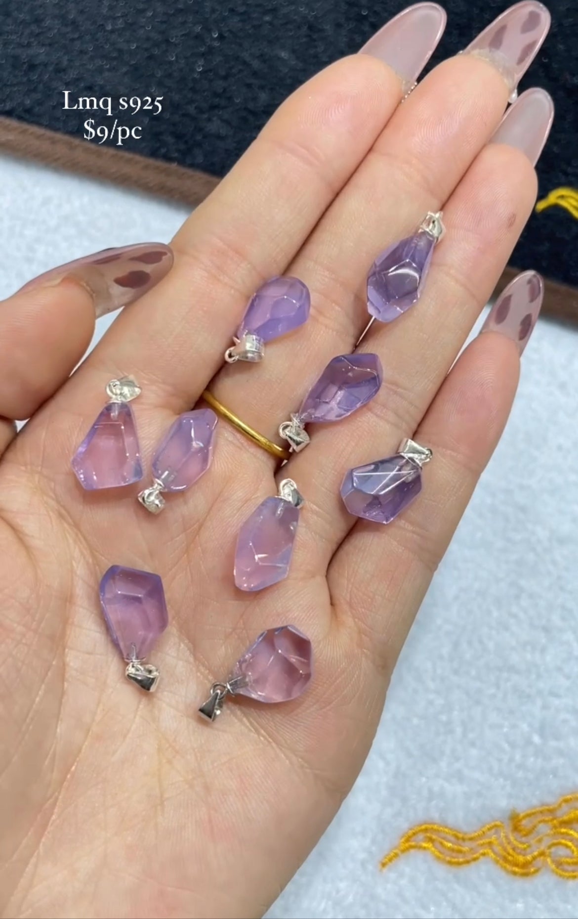 lavender moon quartz pendant