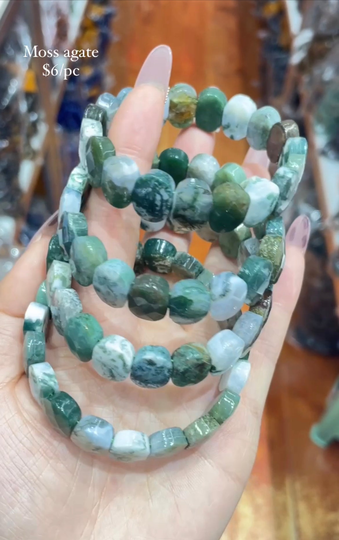 moss agate soft bangle