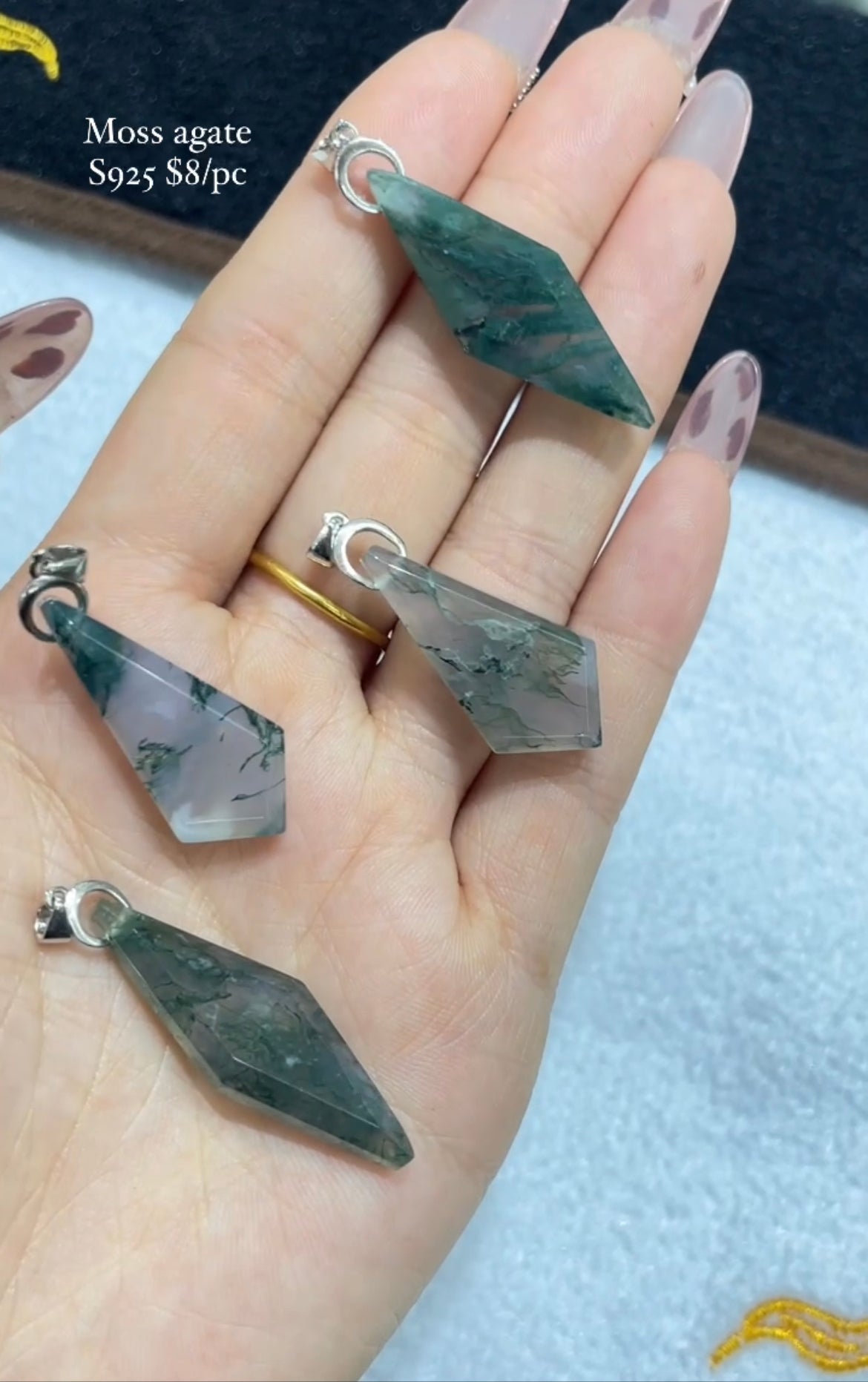moss agate pendant