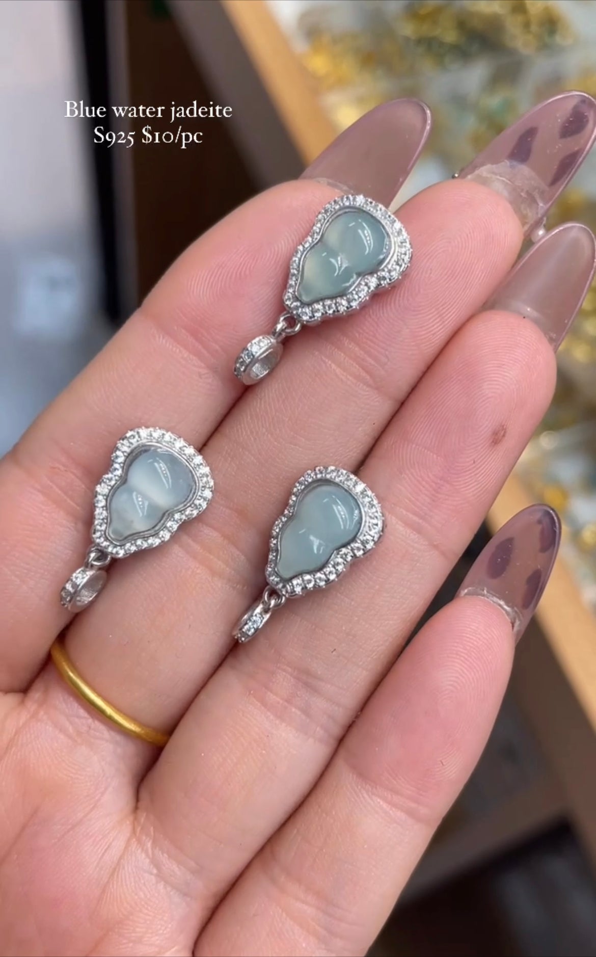 blue water jade s925 pendant