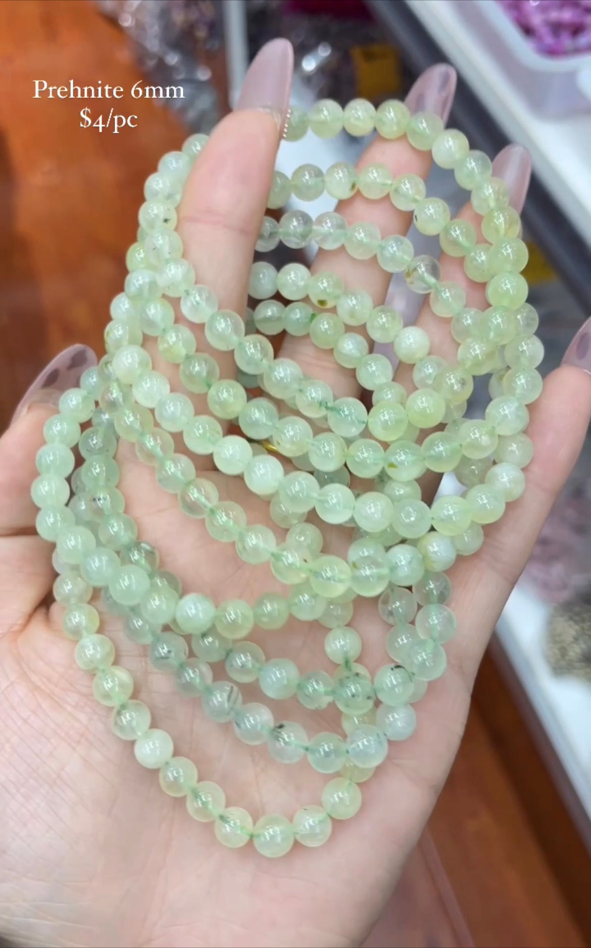 prehnite bracelet 6mm