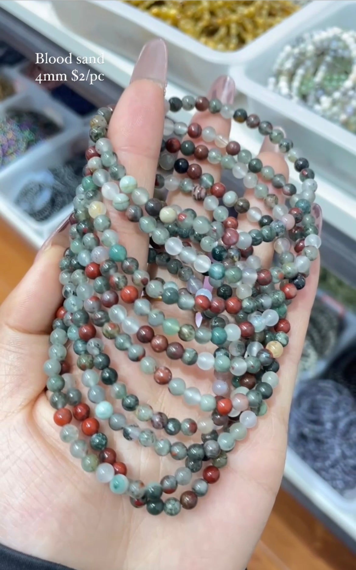 blood stone bracelet 4mm