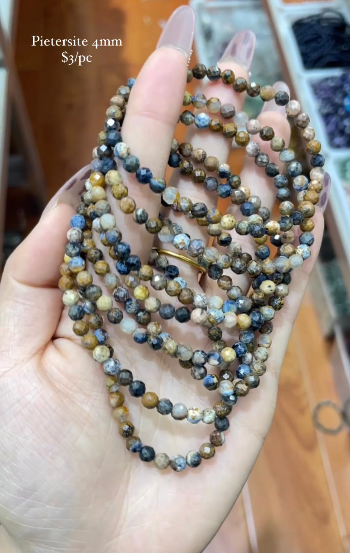 faceted pietersite bracelet