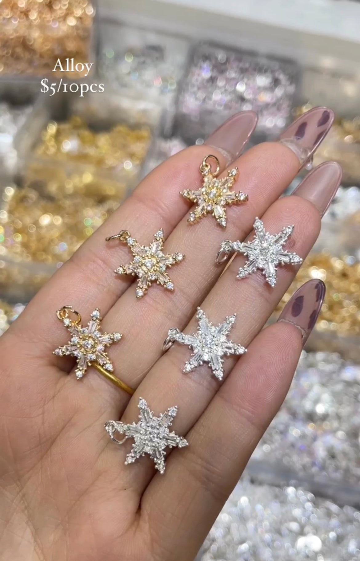 alloy star charm 10pcs