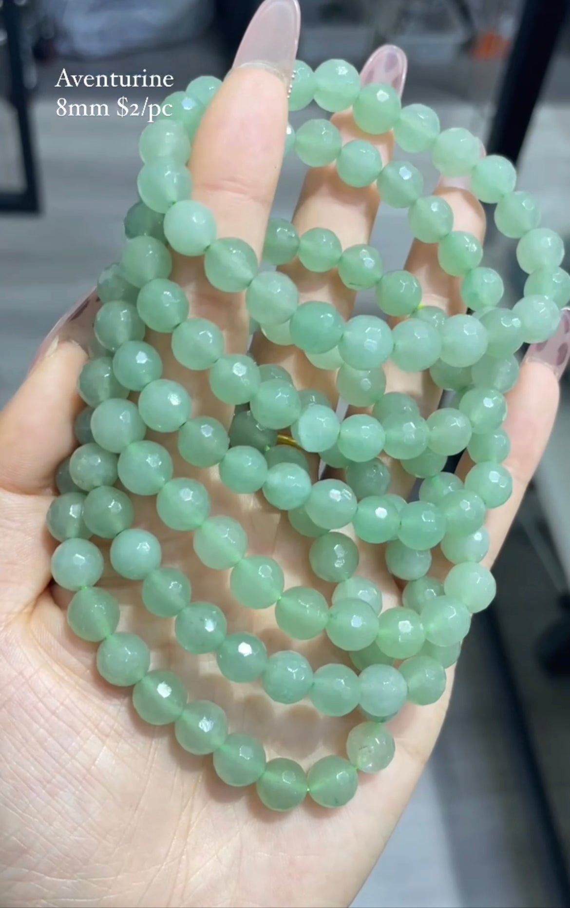 faceted green aventurine bracelet
