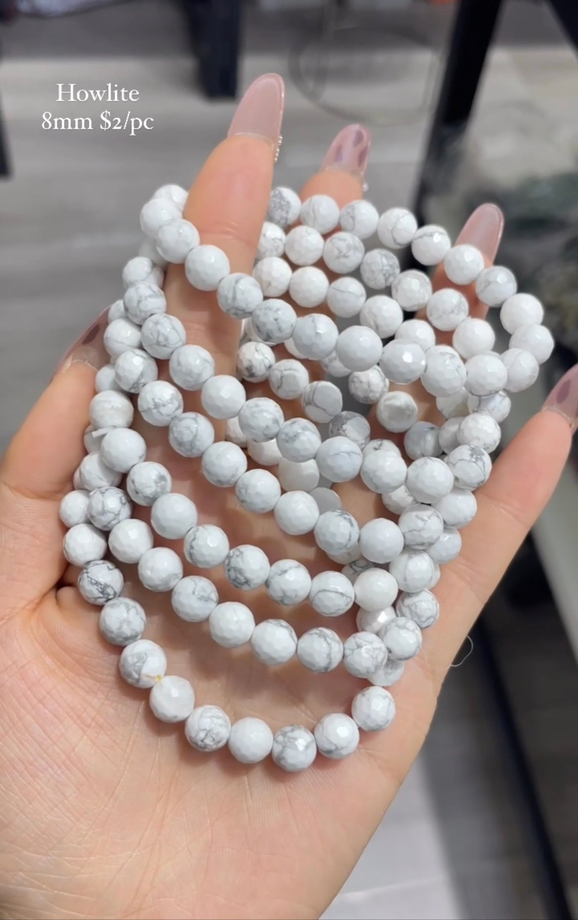 faceted howlite bracelet