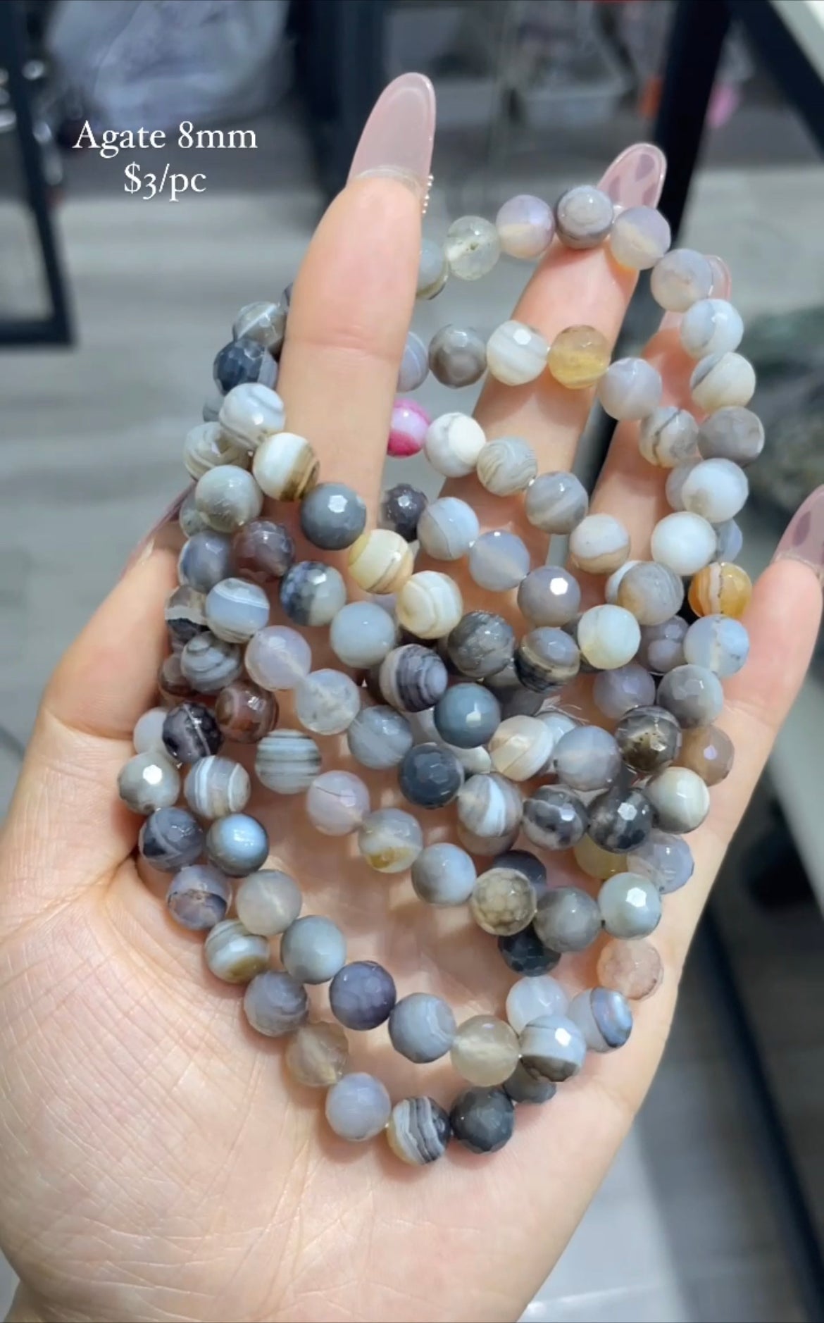 faceted agate bracelet