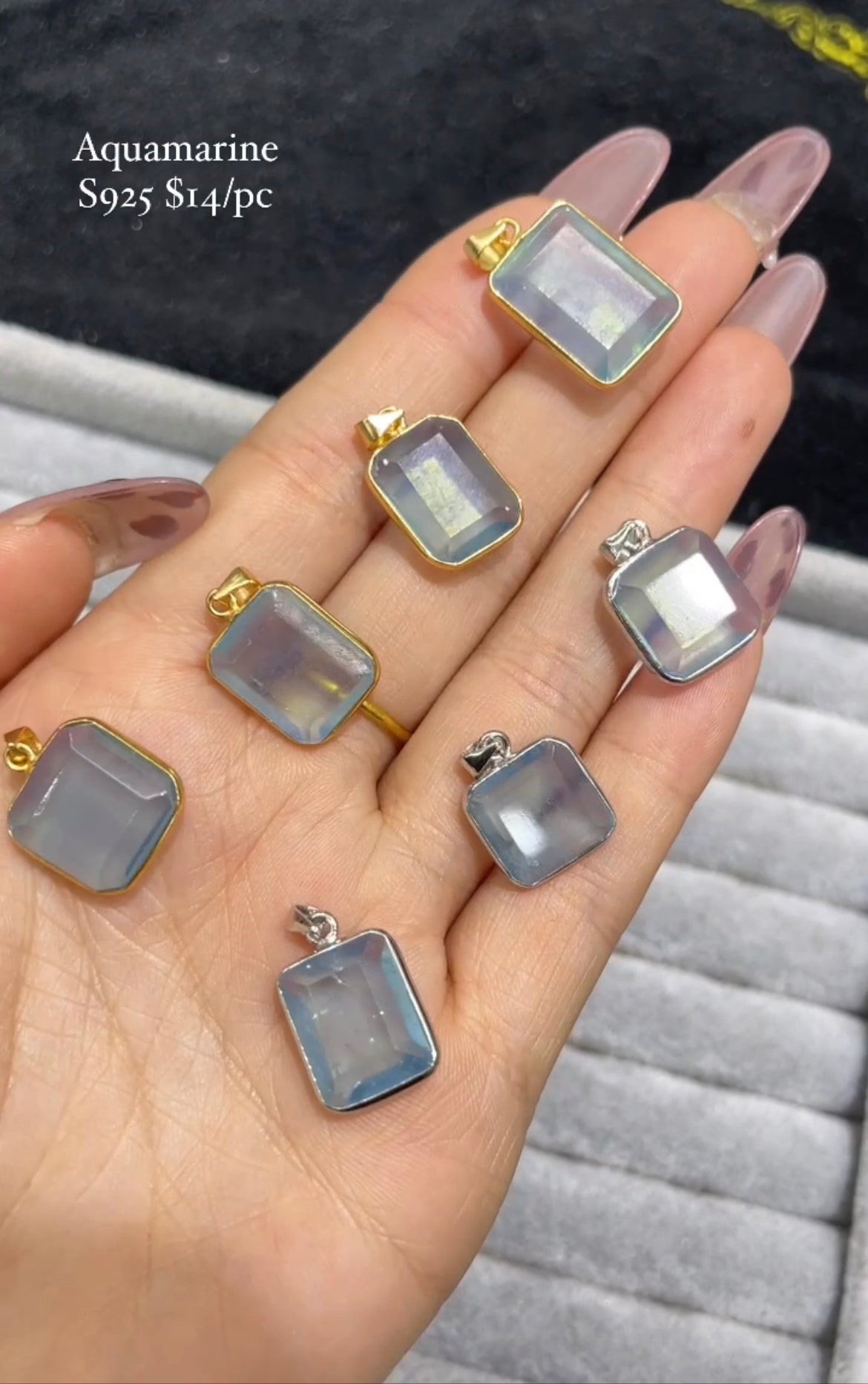 aquamarine s925 pendant