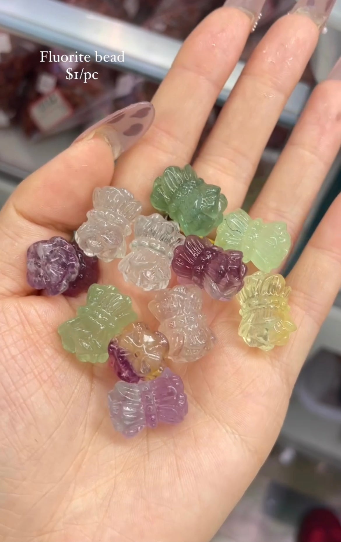 fluorite double lotus bead