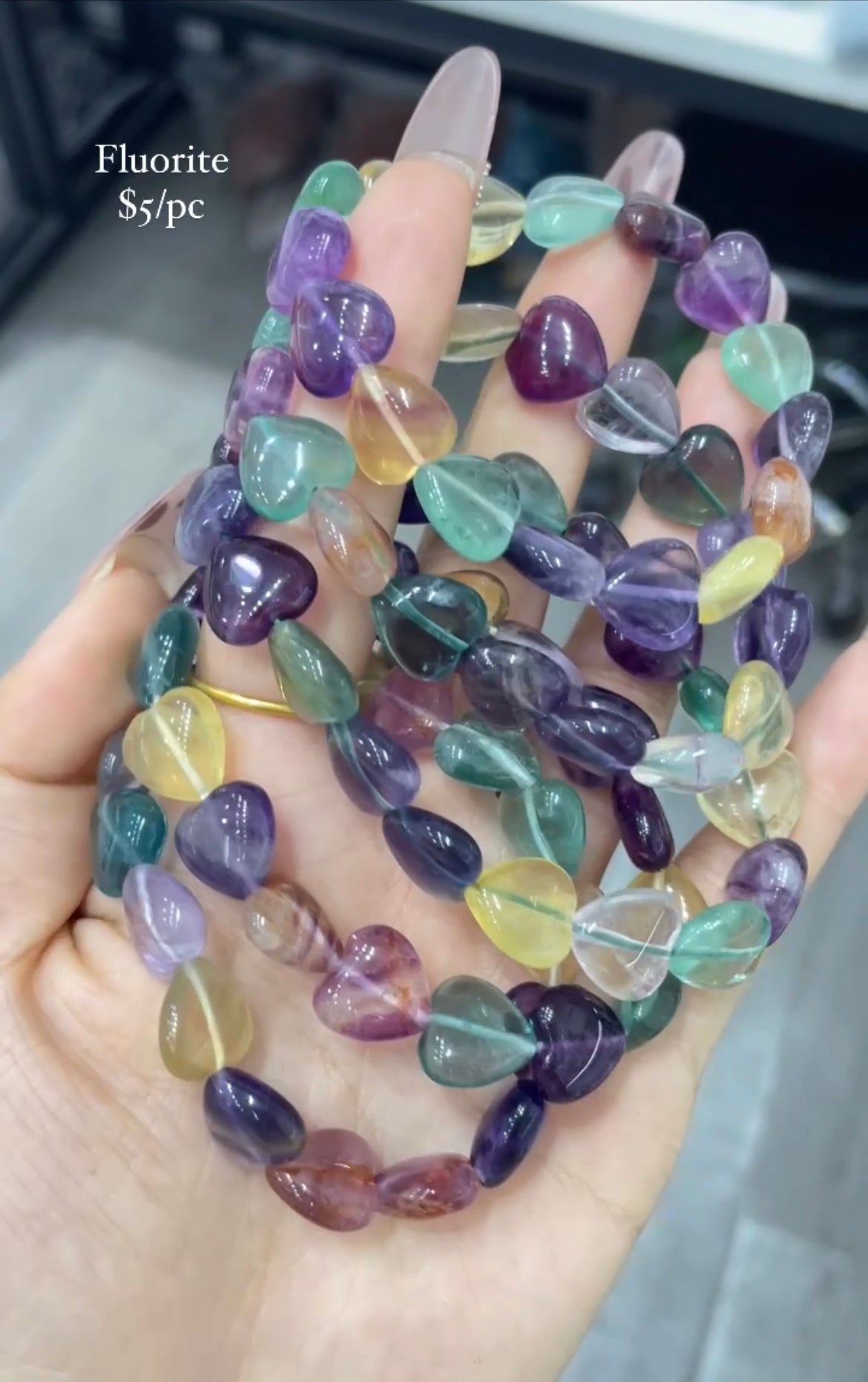 fluorite heart bracelet