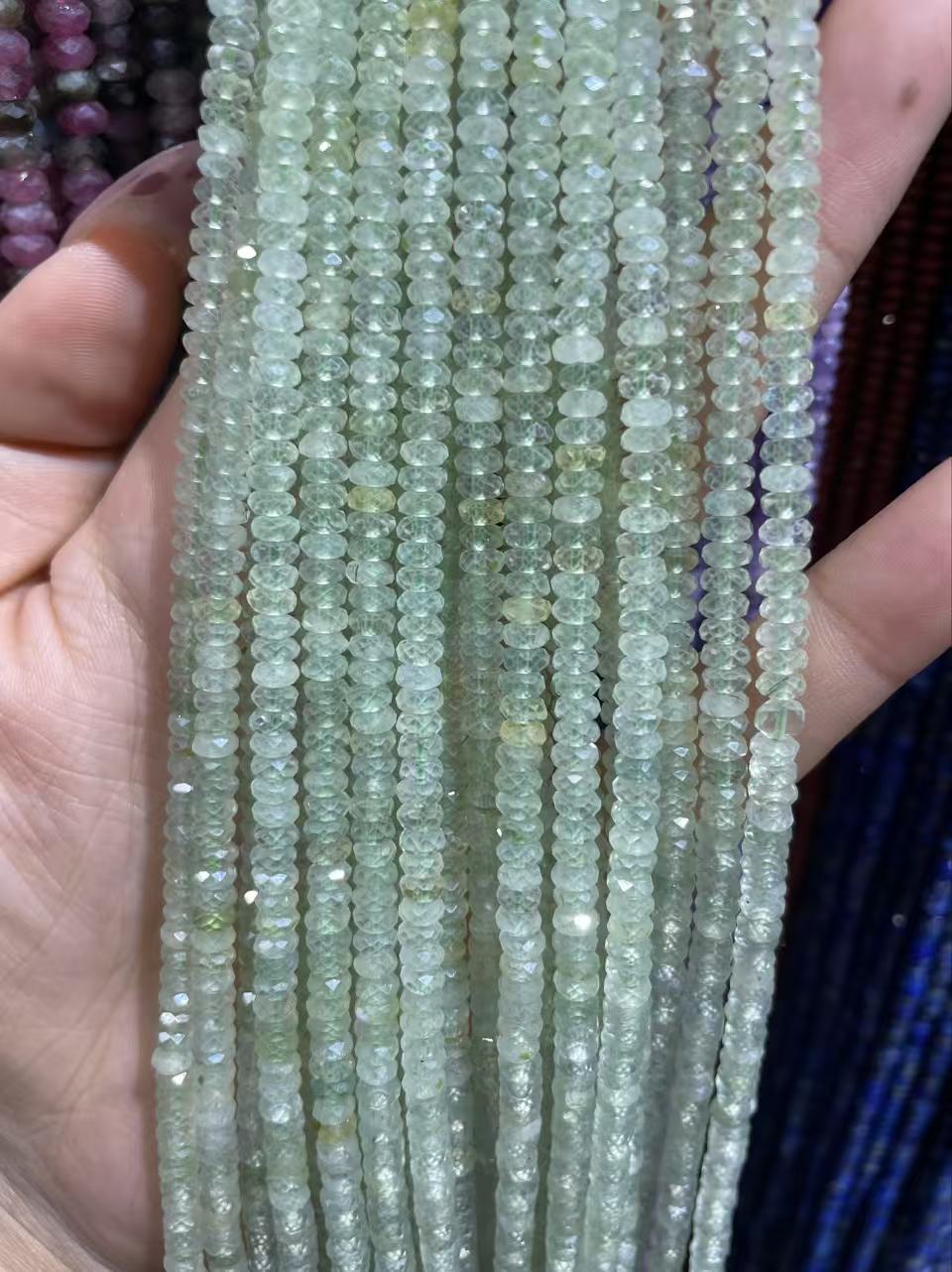 faceted prehnite 2*4mm strand