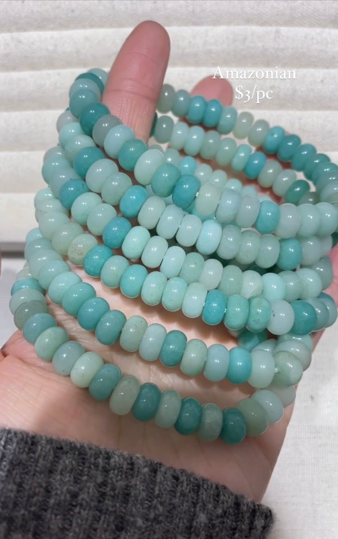 amazonite rondelle bracelet