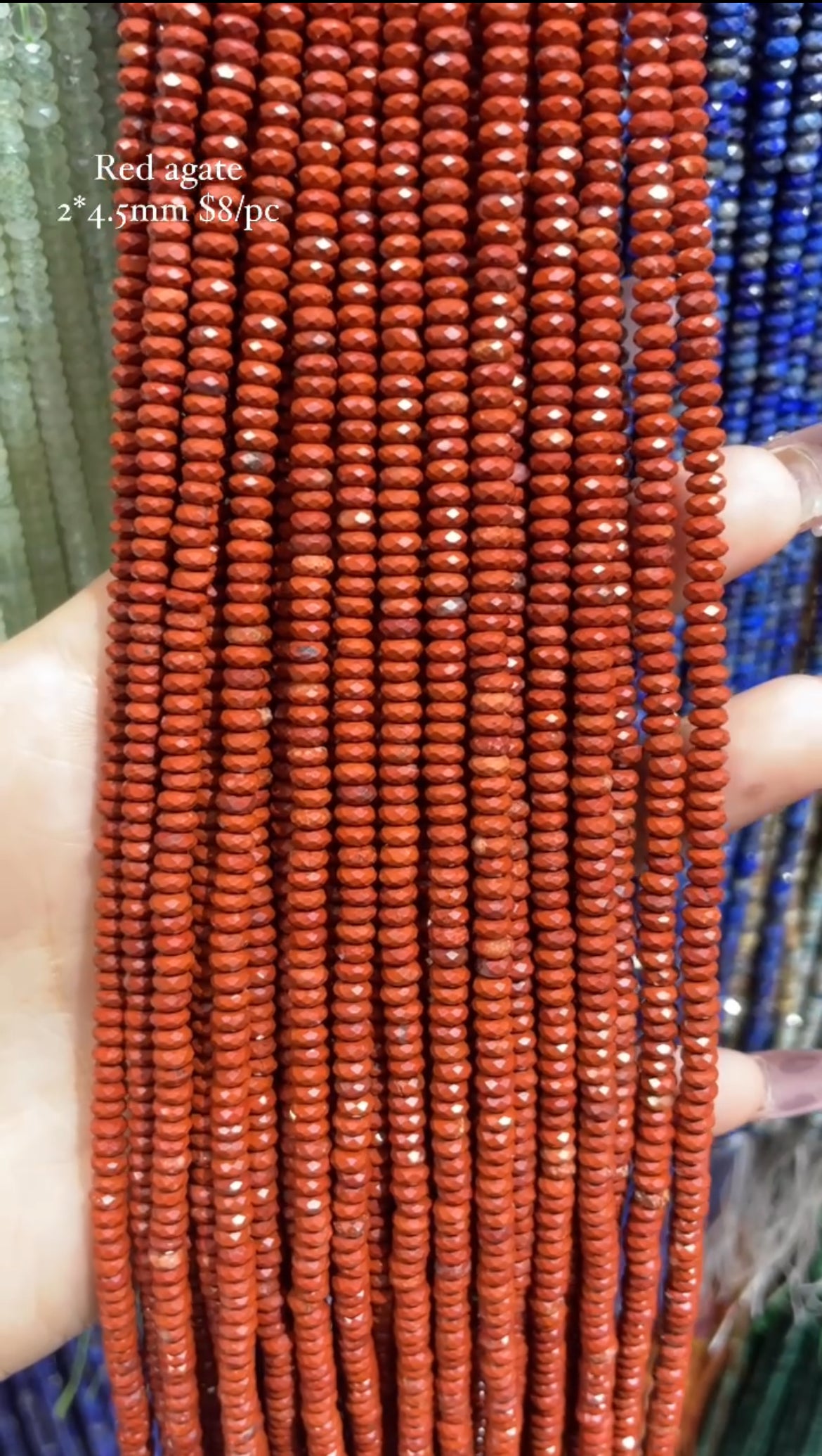 red agate rondelle 2*4.5mm strand