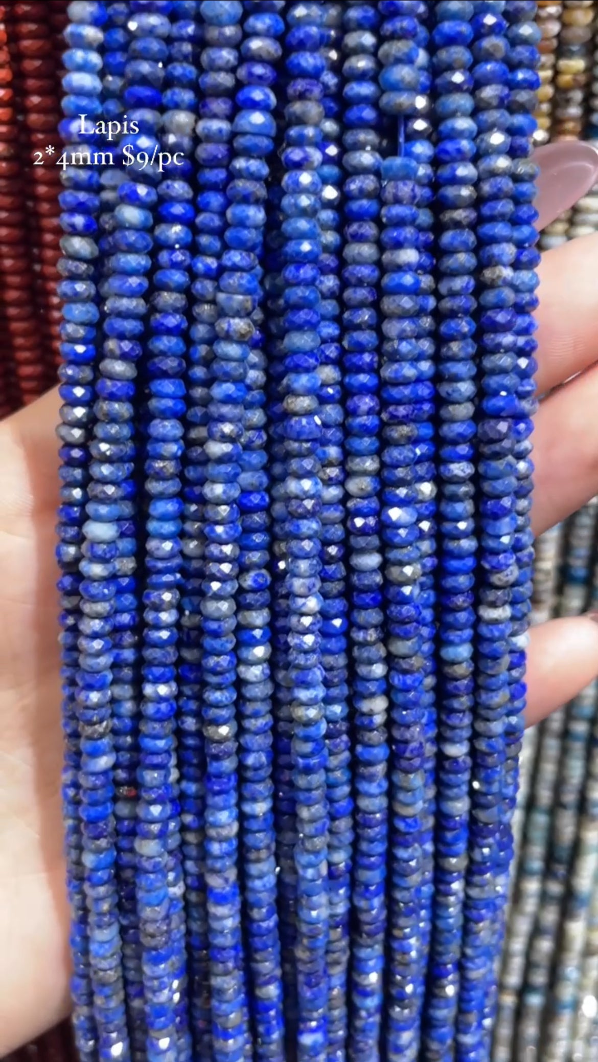 faceted lapis strand 2*4mm
