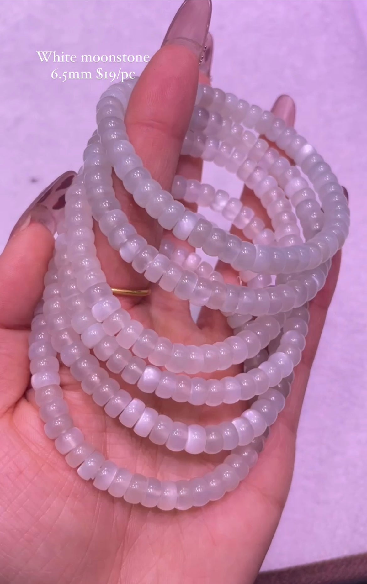 moonstone rondelle bracelet