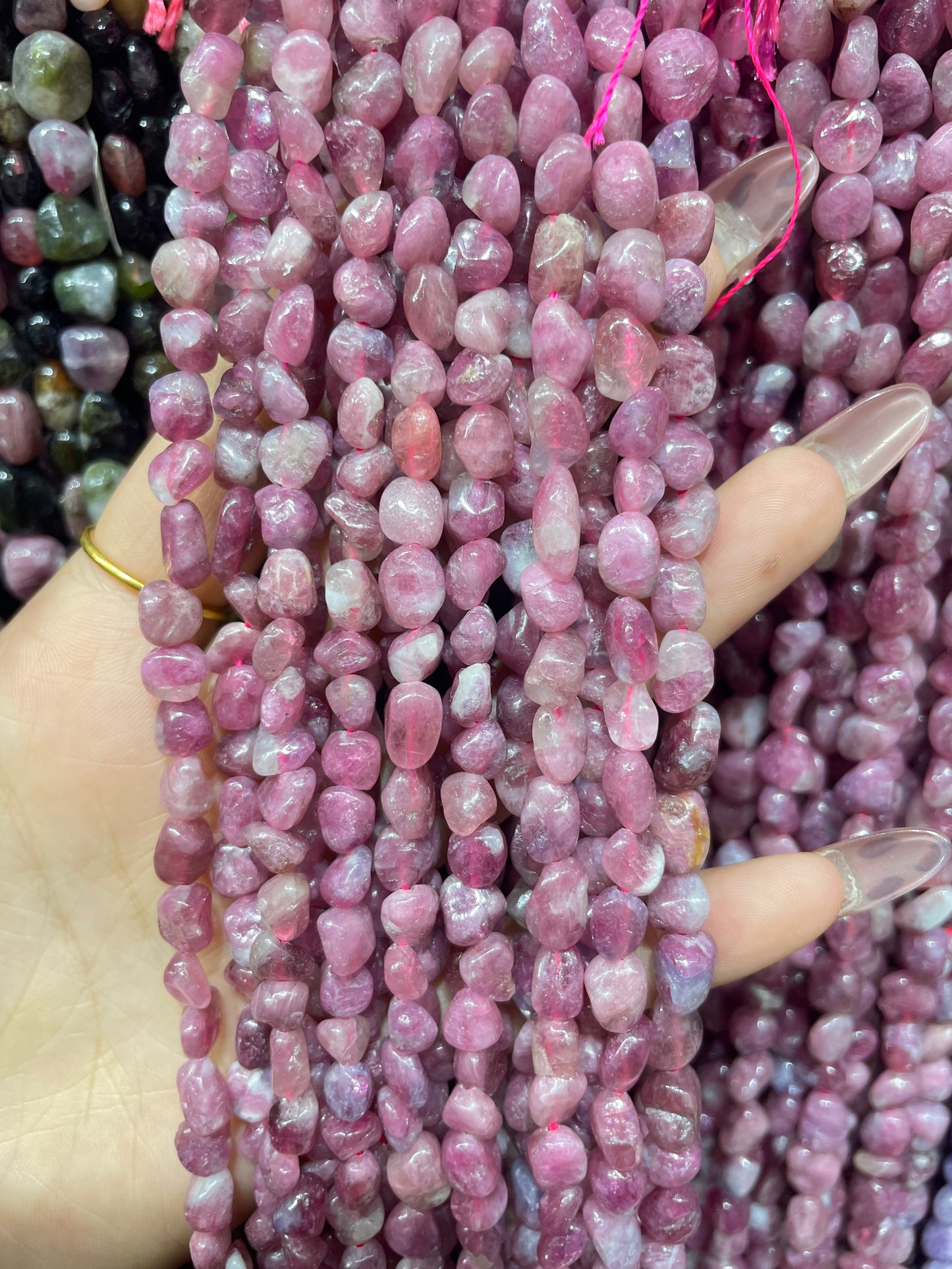 pink tourmaline strand
