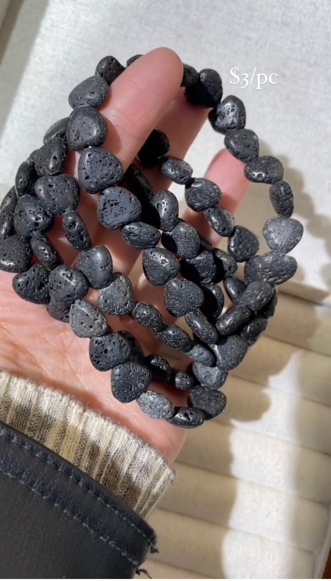lava stone heart bracelet