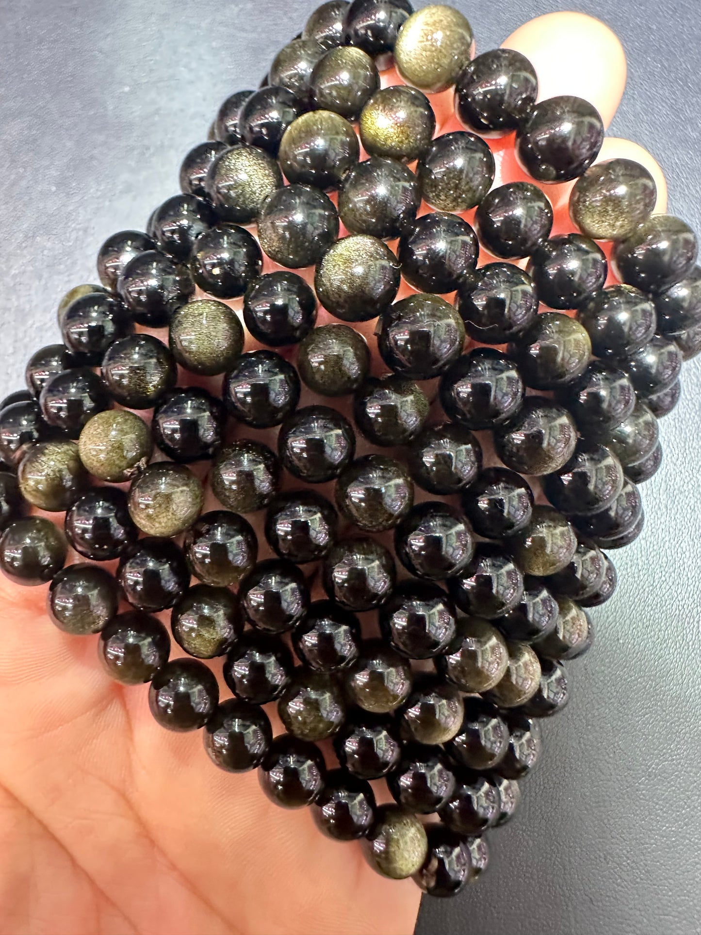 Golden obsidian bracelets 8mm